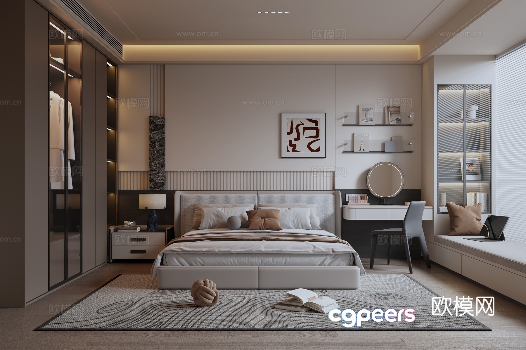 Modern Italian home bedroom 3d model