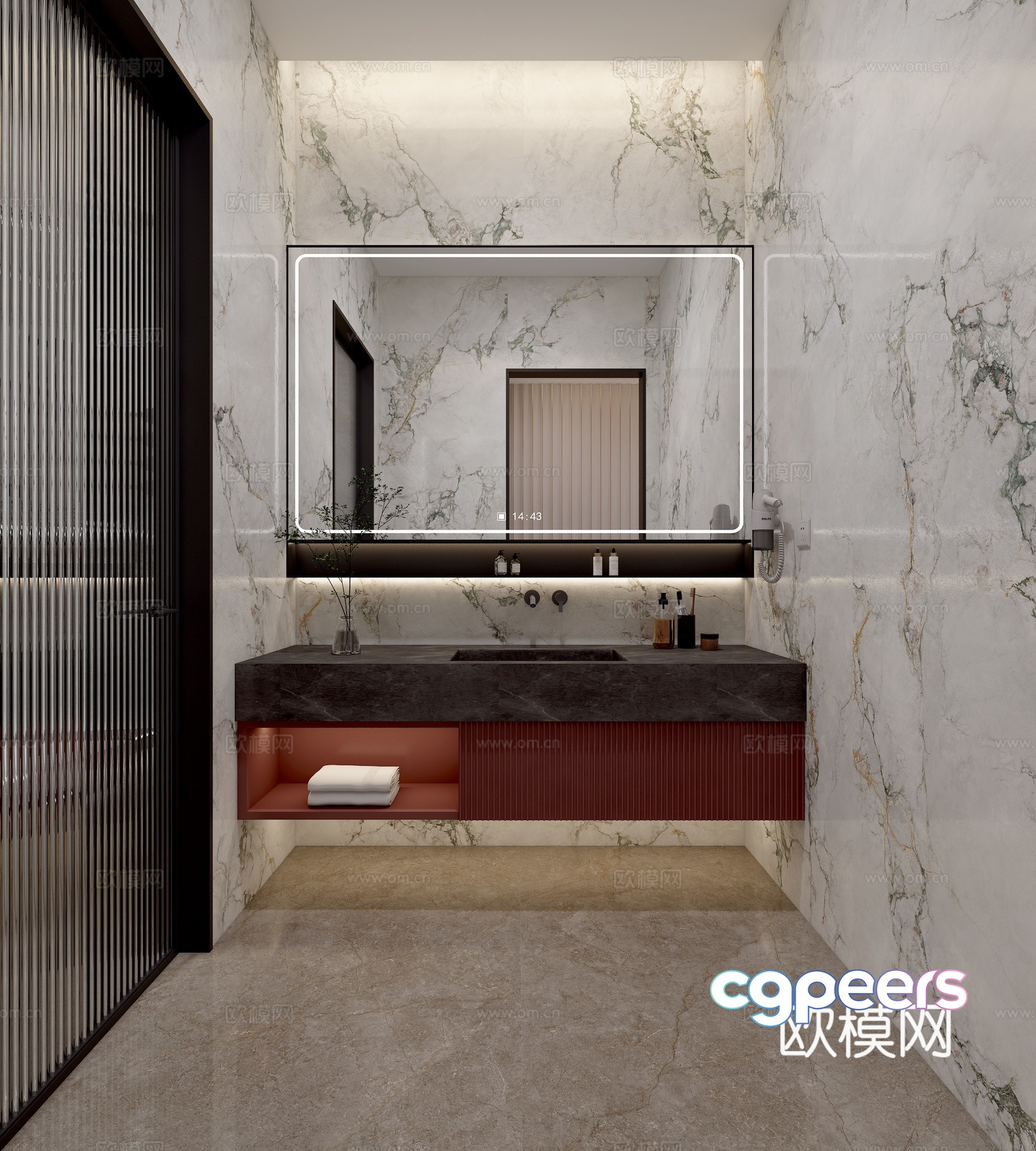 Modern light luxury bathroom dry area bathroom cabinet 3D model Modern light luxury bathroom dry area bathroom cabinet 3D model
