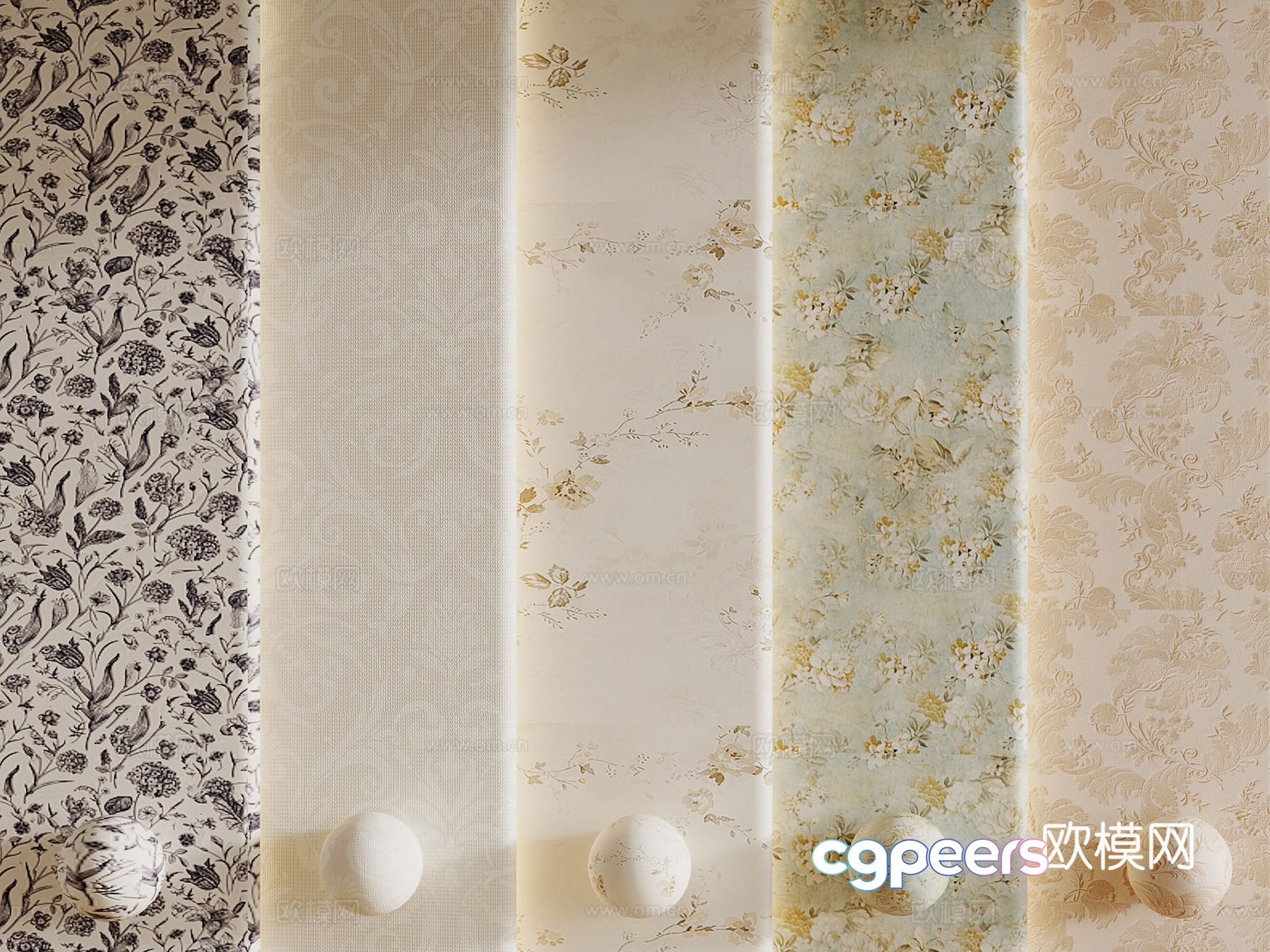 French cloth pattern wall panel pattern wall panel background wall 3d model French cloth pattern wall panel pattern wall panel background wall 3d model