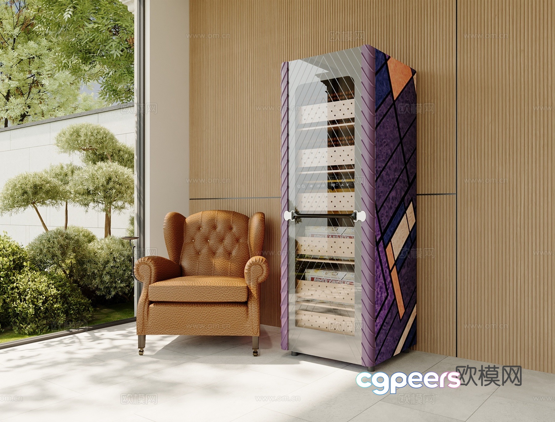 Modern cigar cabinet cigar chair combination 3d model Modern cigar cabinet cigar chair combination 3d model