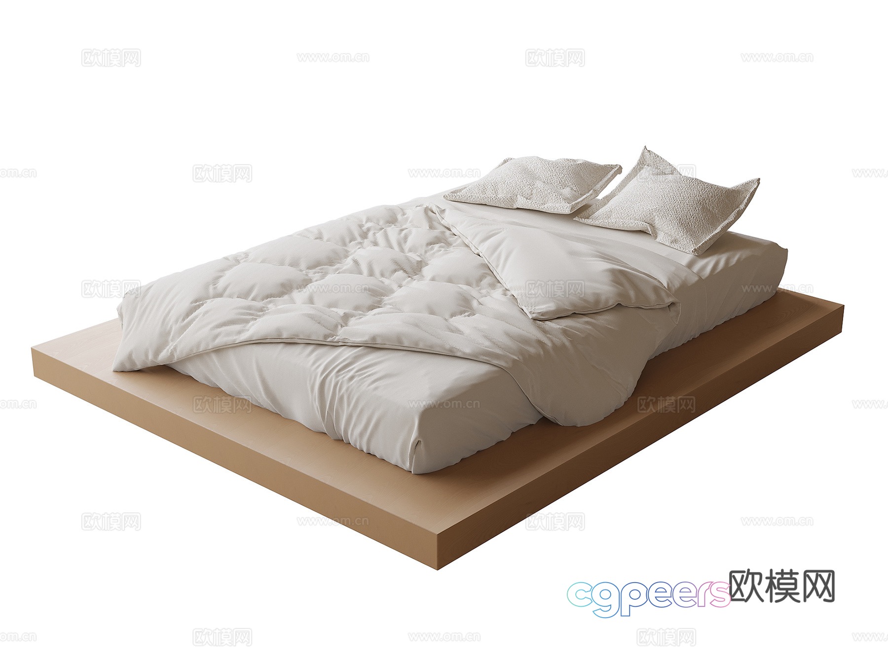 Modern tatami bed single bed 3d model Modern tatami bed single bed 3d model