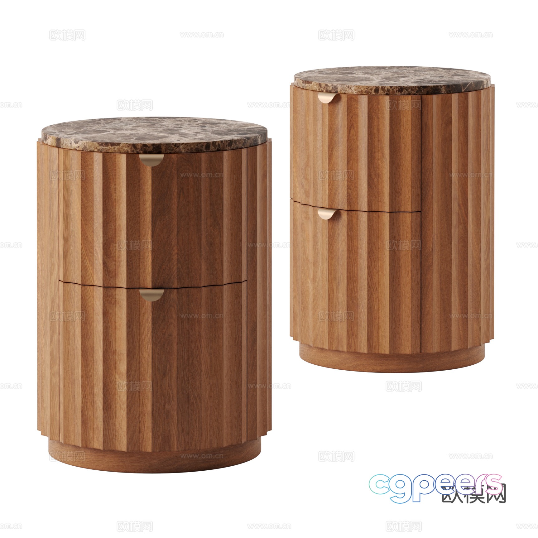 New Chinese style medieval solid wood round bedside table 3D model New Chinese style medieval solid wood round bedside table 3D model
