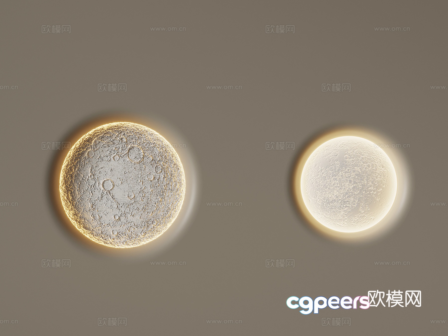 Moon lights background wall 3d model Moon lights background wall 3d model