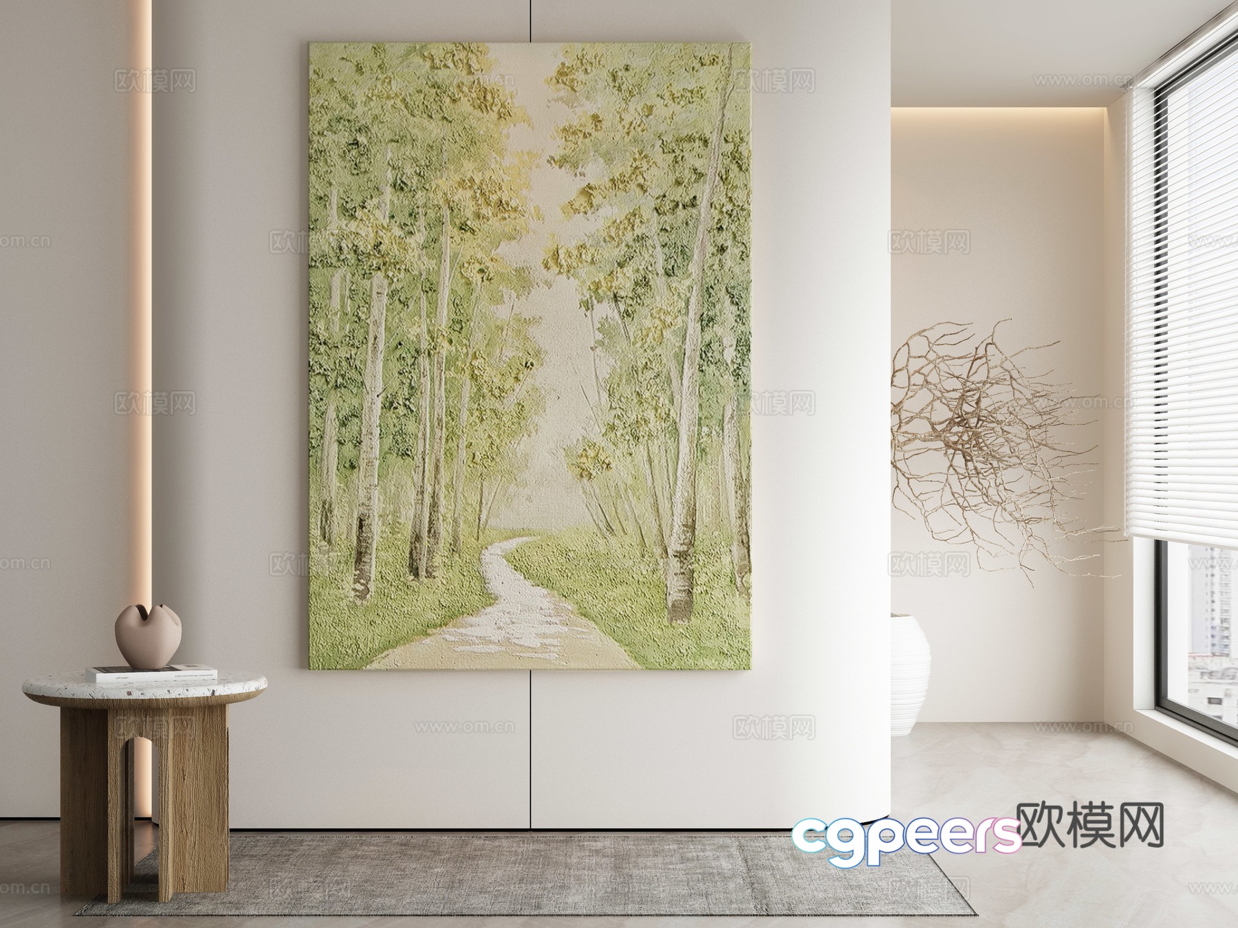 Modern Wasabi Hanging Painting Oil Painting 3D Model Modern Wasabi Hanging Painting Oil Painting 3D Model