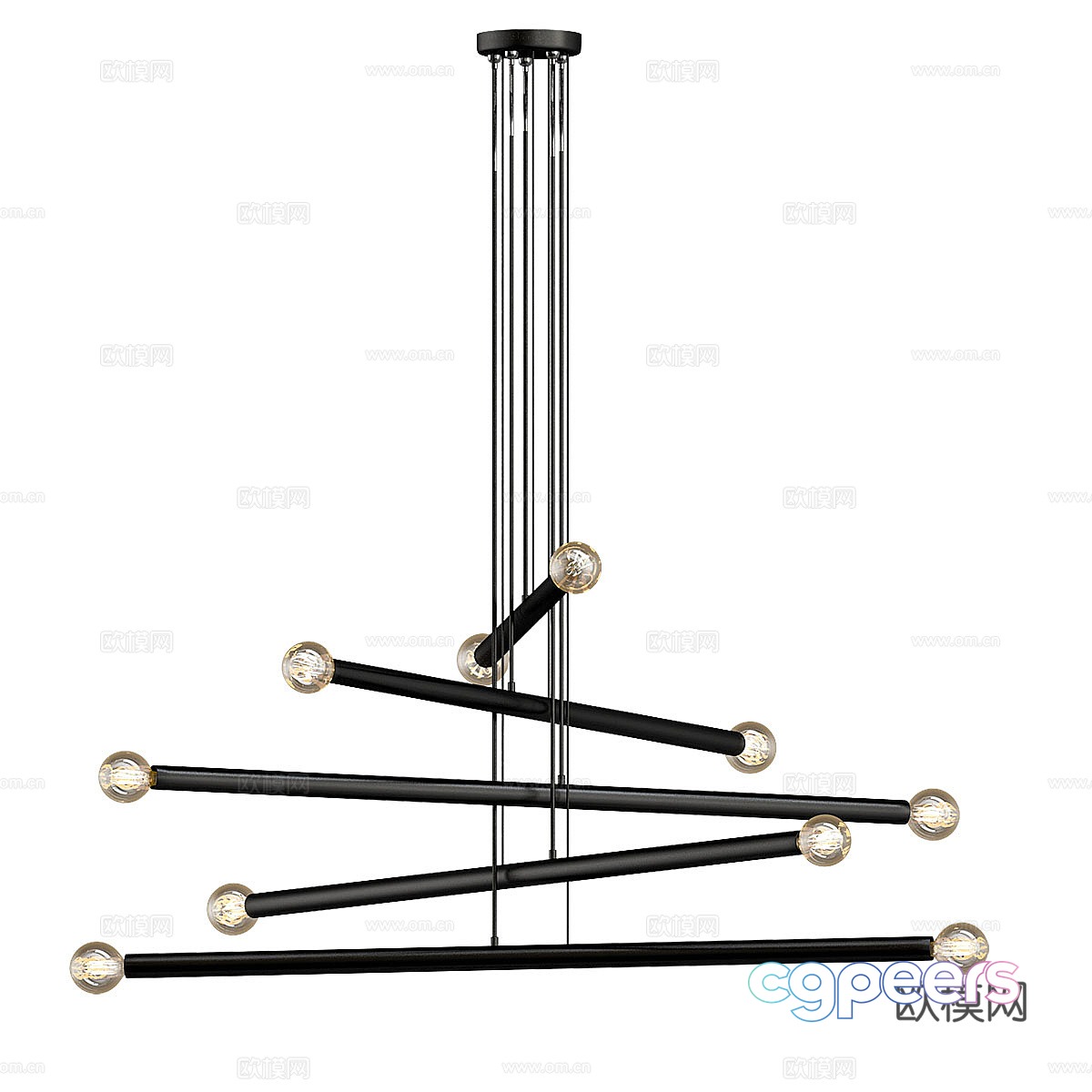 Modern light luxury line decorative chandelier 3d model Modern light luxury line decorative chandelier 3d model