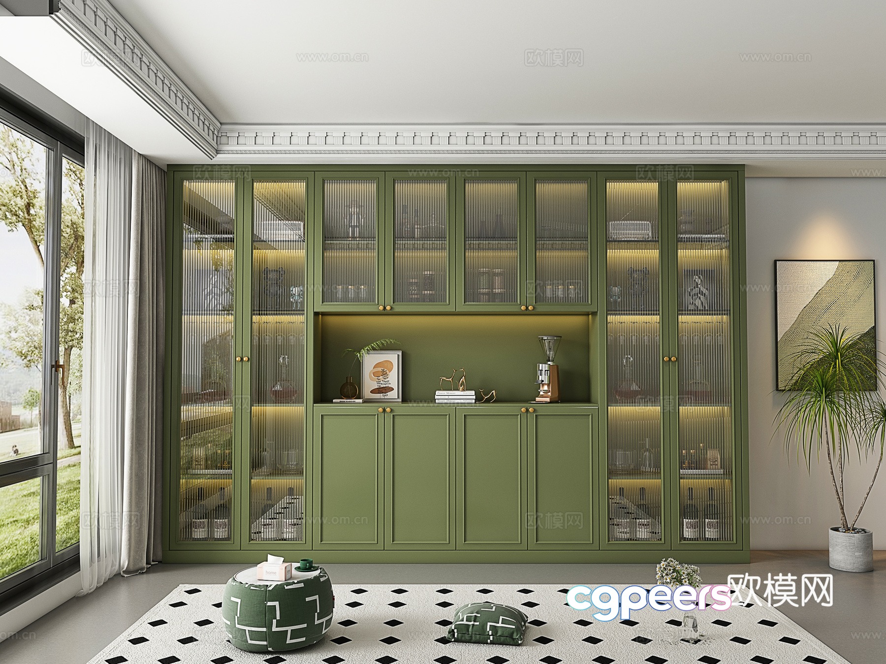 Modern French wine cabinet 3d model Modern French wine cabinet 3d model