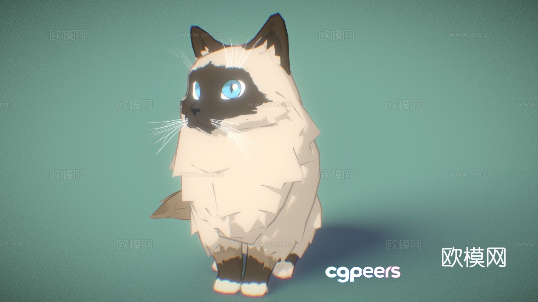 Maya-Birman cat 3d model Maya-Birman cat 3d model