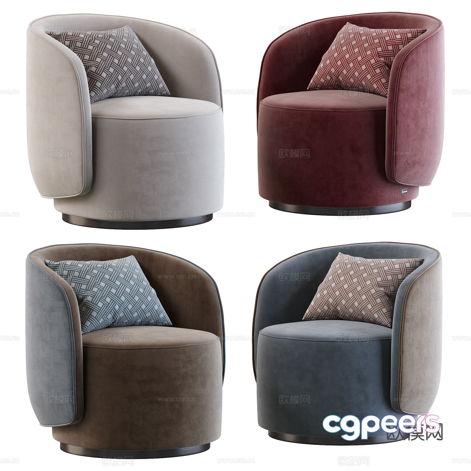 Modern Italian fabric armchair 3d model Modern Italian fabric armchair 3d model