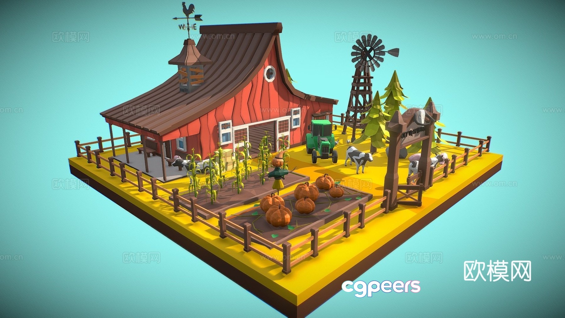 Low polygon farm V23d model Low polygon farm V23d model