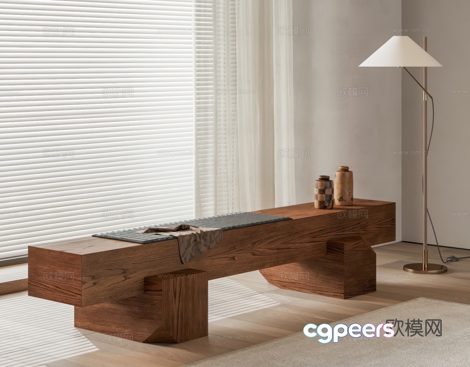 Log bench wooden bench bench bench stool floor lamp dream curtain 3d model Log bench wooden bench bench bench stool floor lamp dream curtain 3d model
