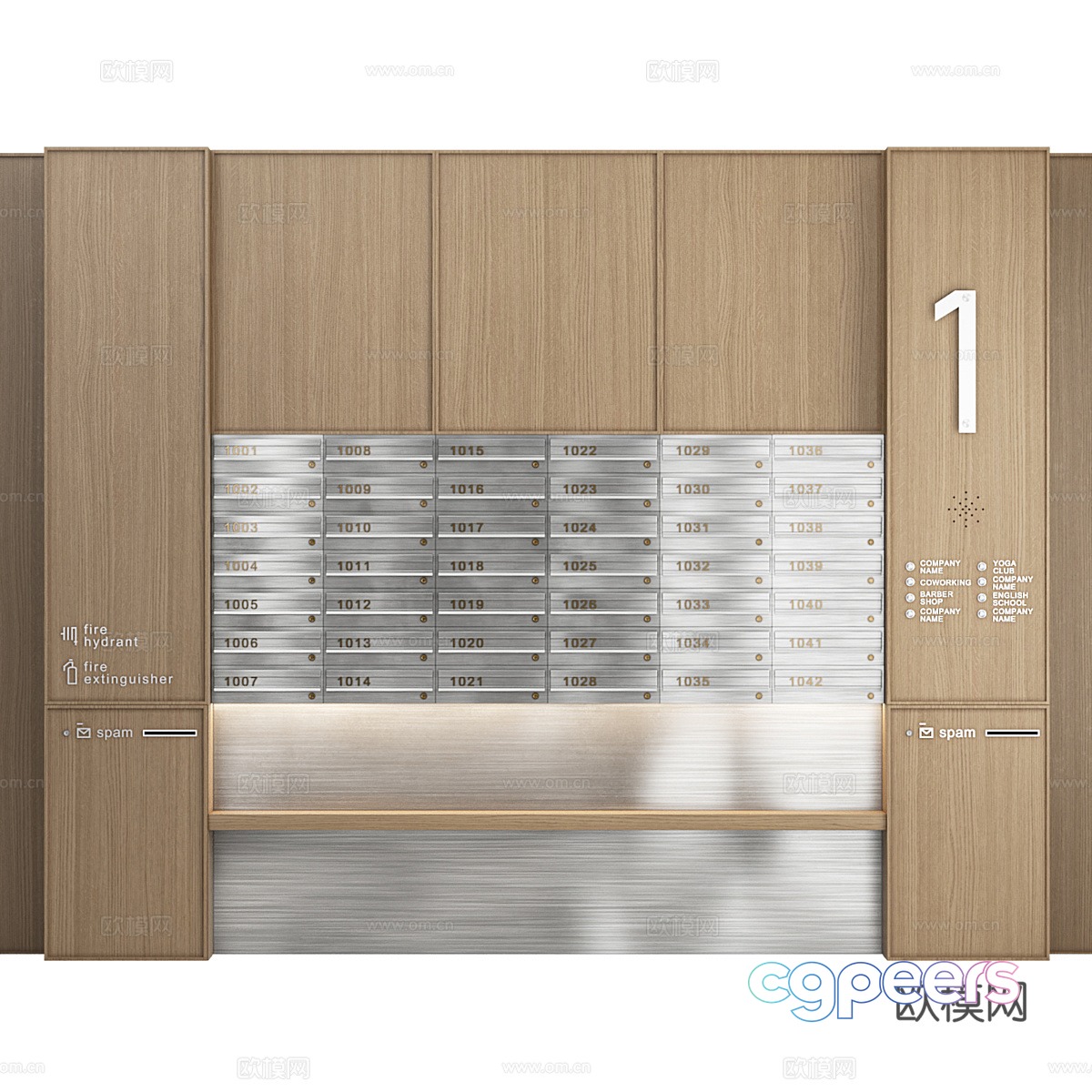 Modern Italian minimalist storage cabinet mailbox express cabinet 3d model Modern Italian minimalist storage cabinet mailbox express cabinet 3d model