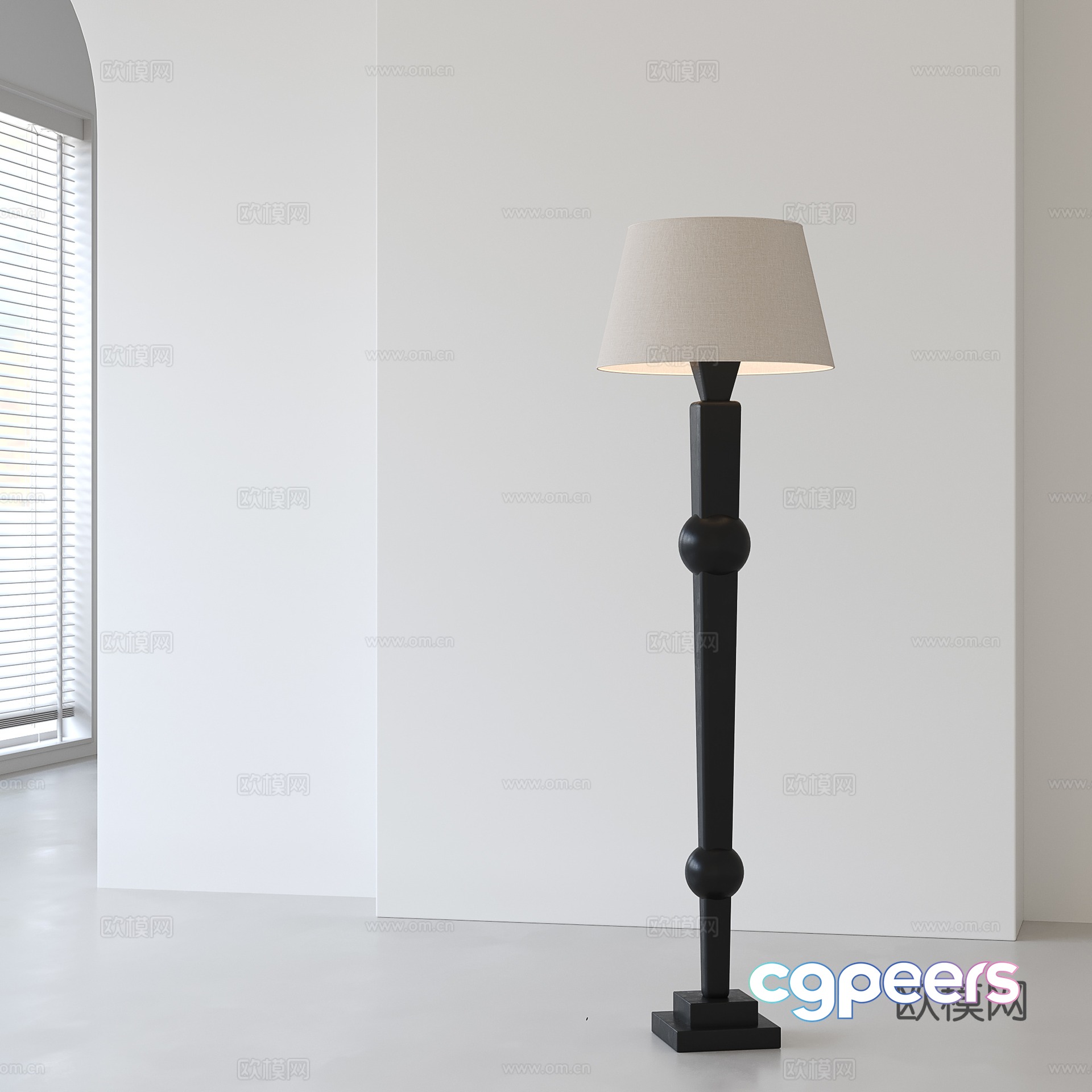 French retro floor lamp 3d model French retro floor lamp 3d model