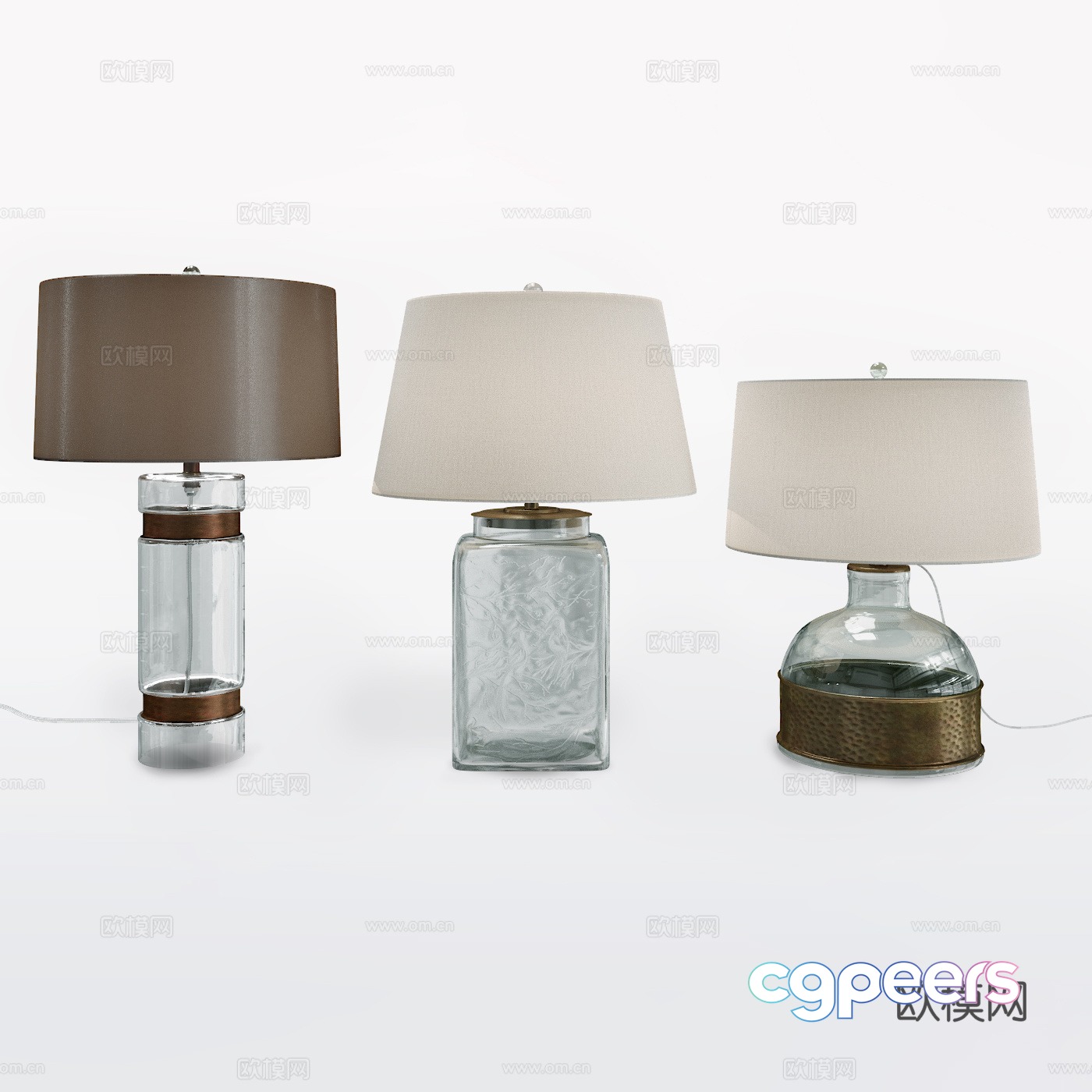Modern light luxury glass desk lamp 3d model Modern light luxury glass desk lamp 3d model