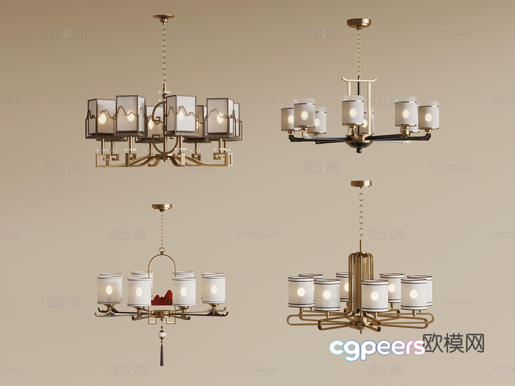 Chandelier New Chinese Chandelier 3D Model Chandelier New Chinese Chandelier 3D Model