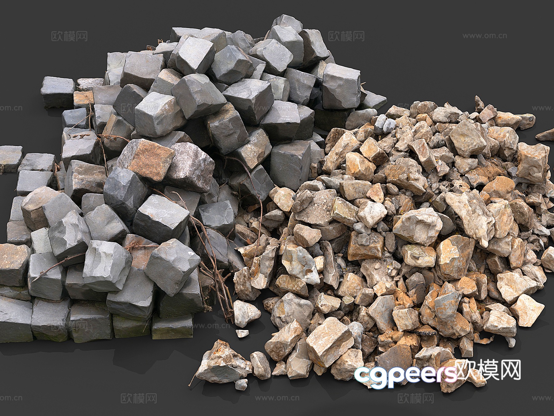 stone stone brick brick broken brick 3d model stone stone brick brick broken brick 3d model