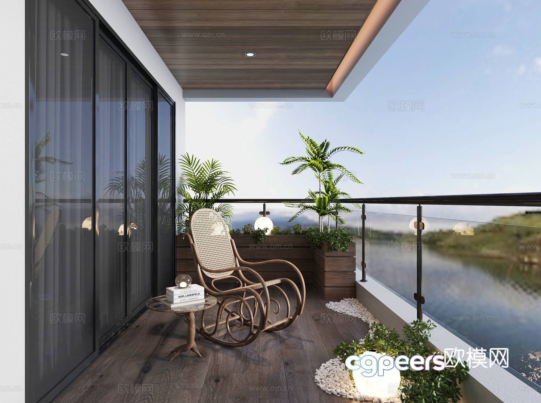 Modern balcony 3d model Modern balcony 3d model