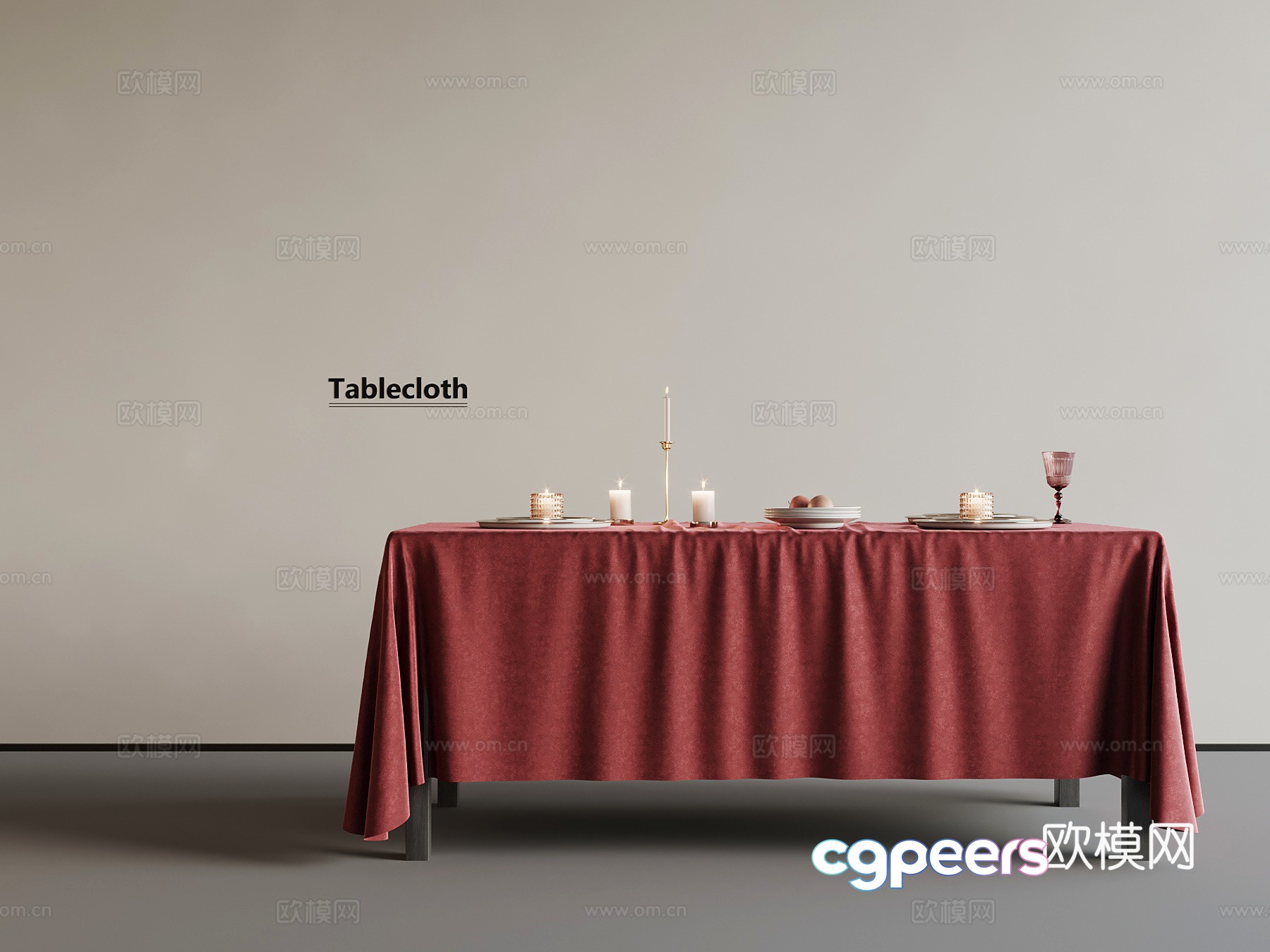 Modern tablecloth 3d model Modern tablecloth 3d model