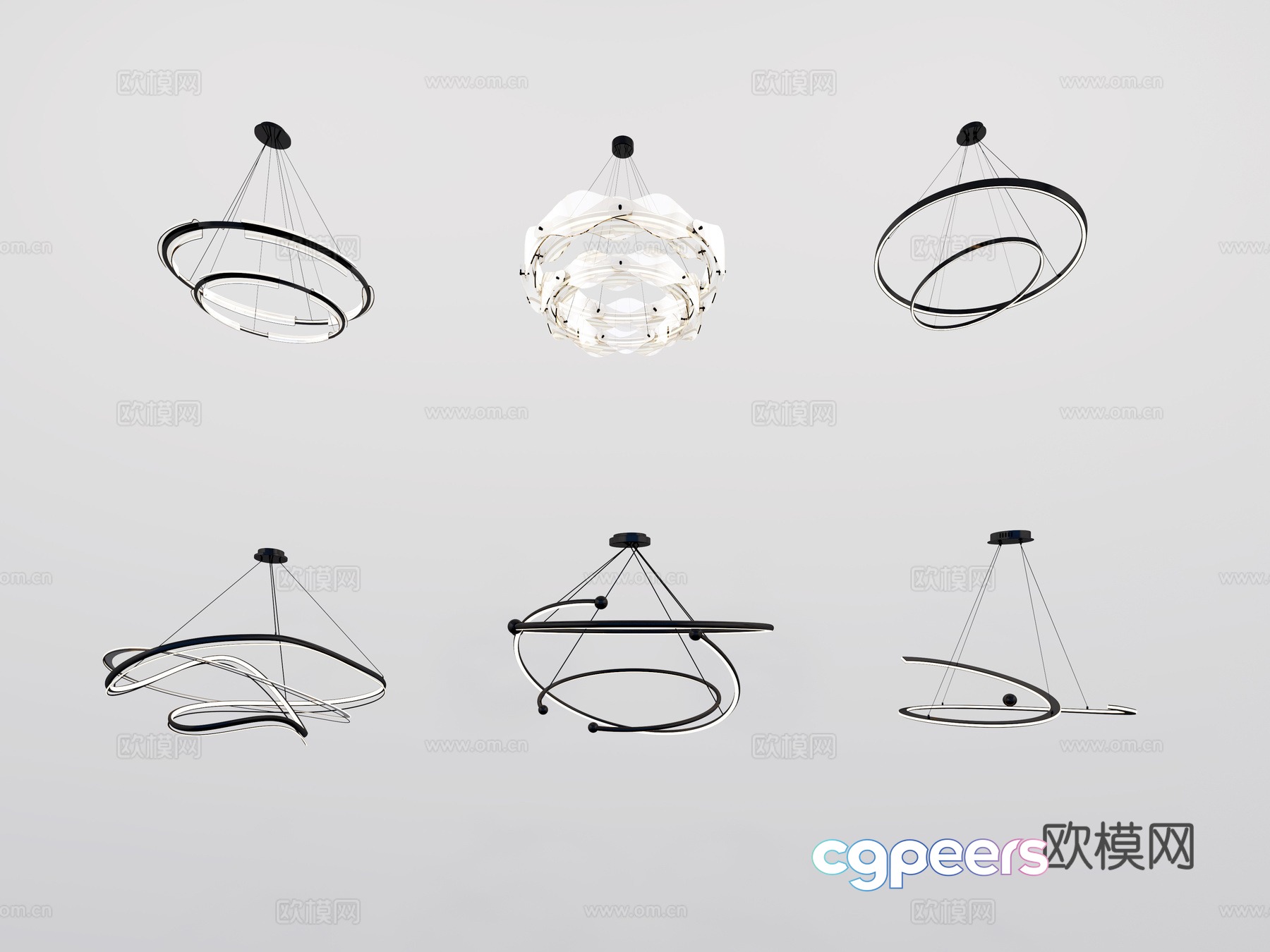 Modern chandelier 3d model Modern chandelier 3d model