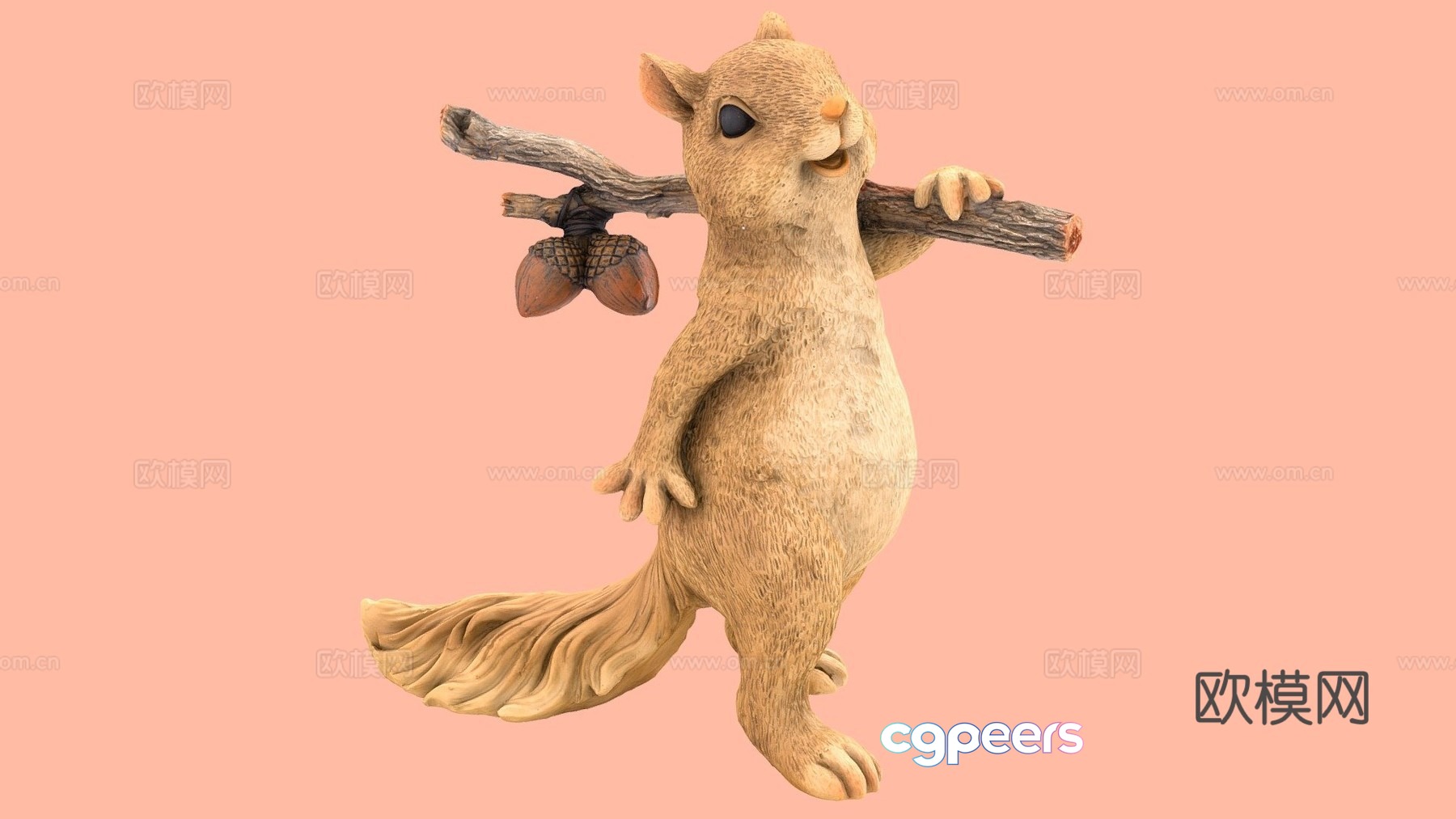 Squirrel and acorn statue – Metashape application 3d model Squirrel and acorn statue – Metashape application 3d model