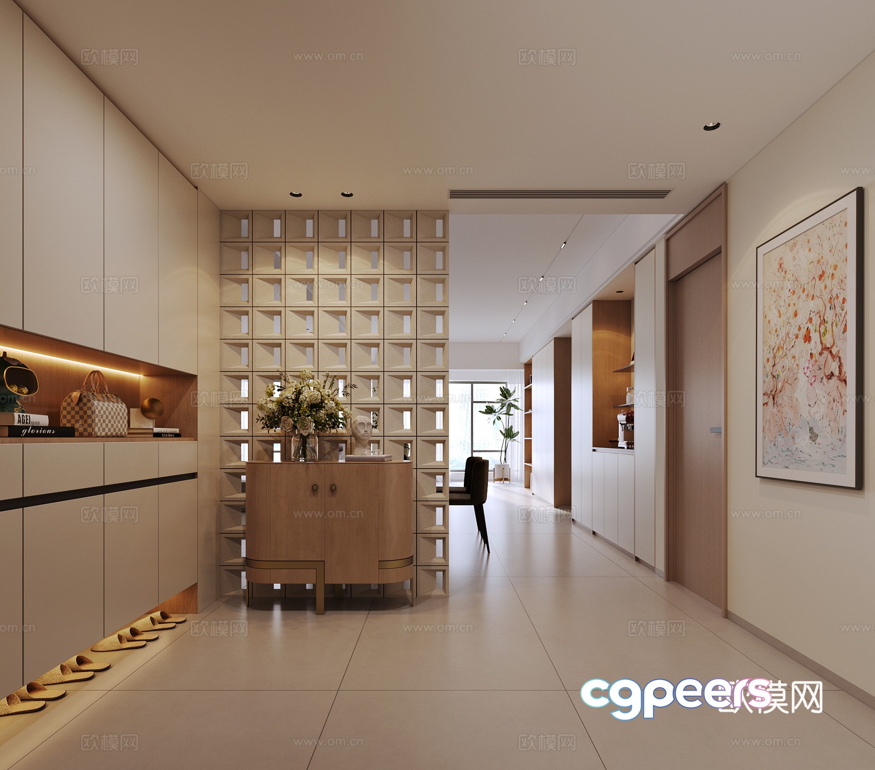 Modern entrance hallway 3D model Modern entrance hallway 3D model