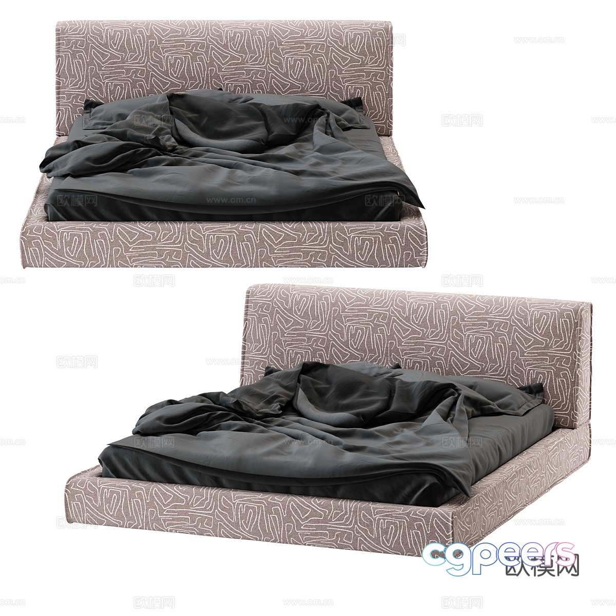 Modern simple double bed Simple bed Bedroom bed Pillow 3D model Modern simple double bed Simple bed Bedroom bed Pillow 3D model
