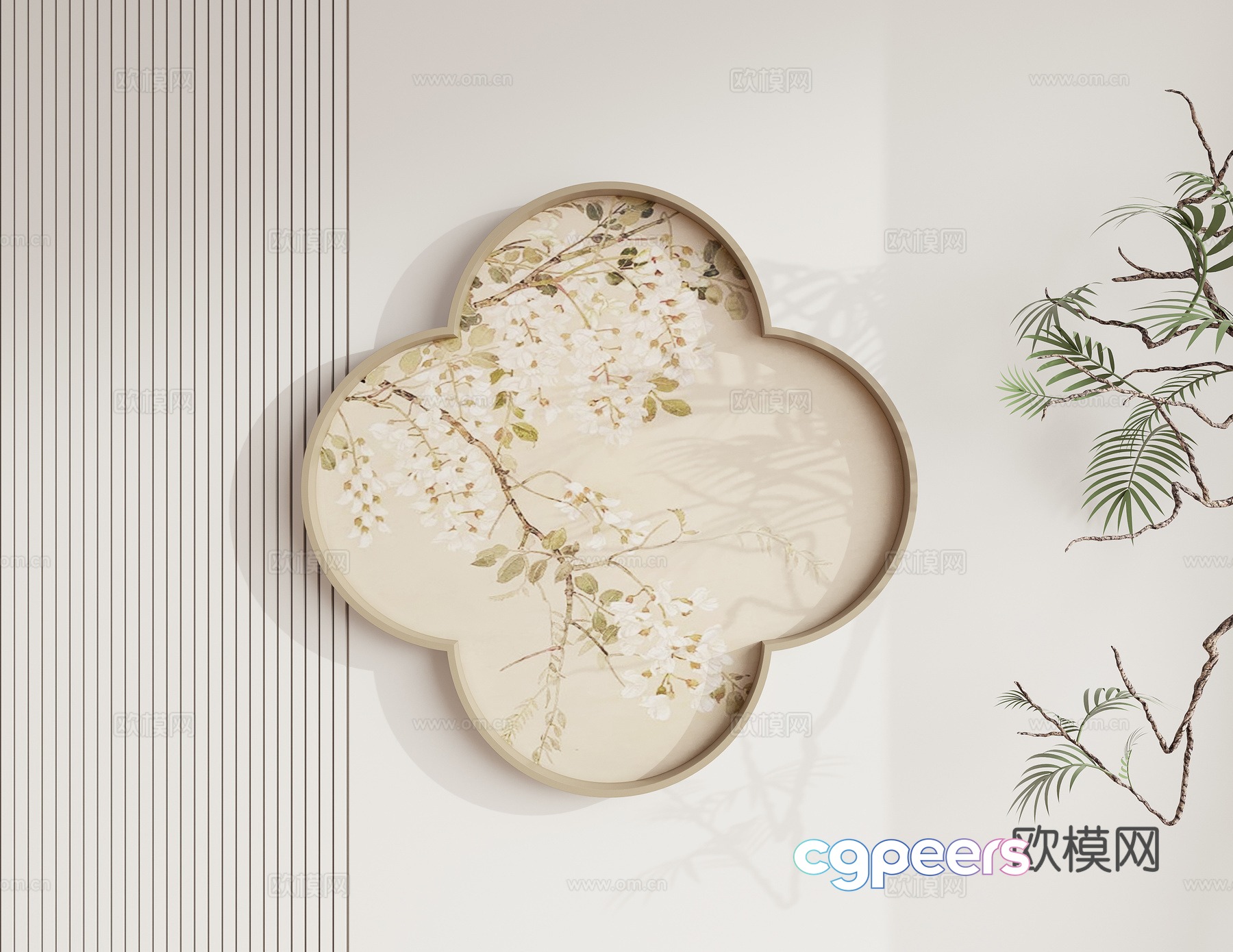 New Chinese style painting wall decoration 3D model New Chinese style painting wall decoration 3D model