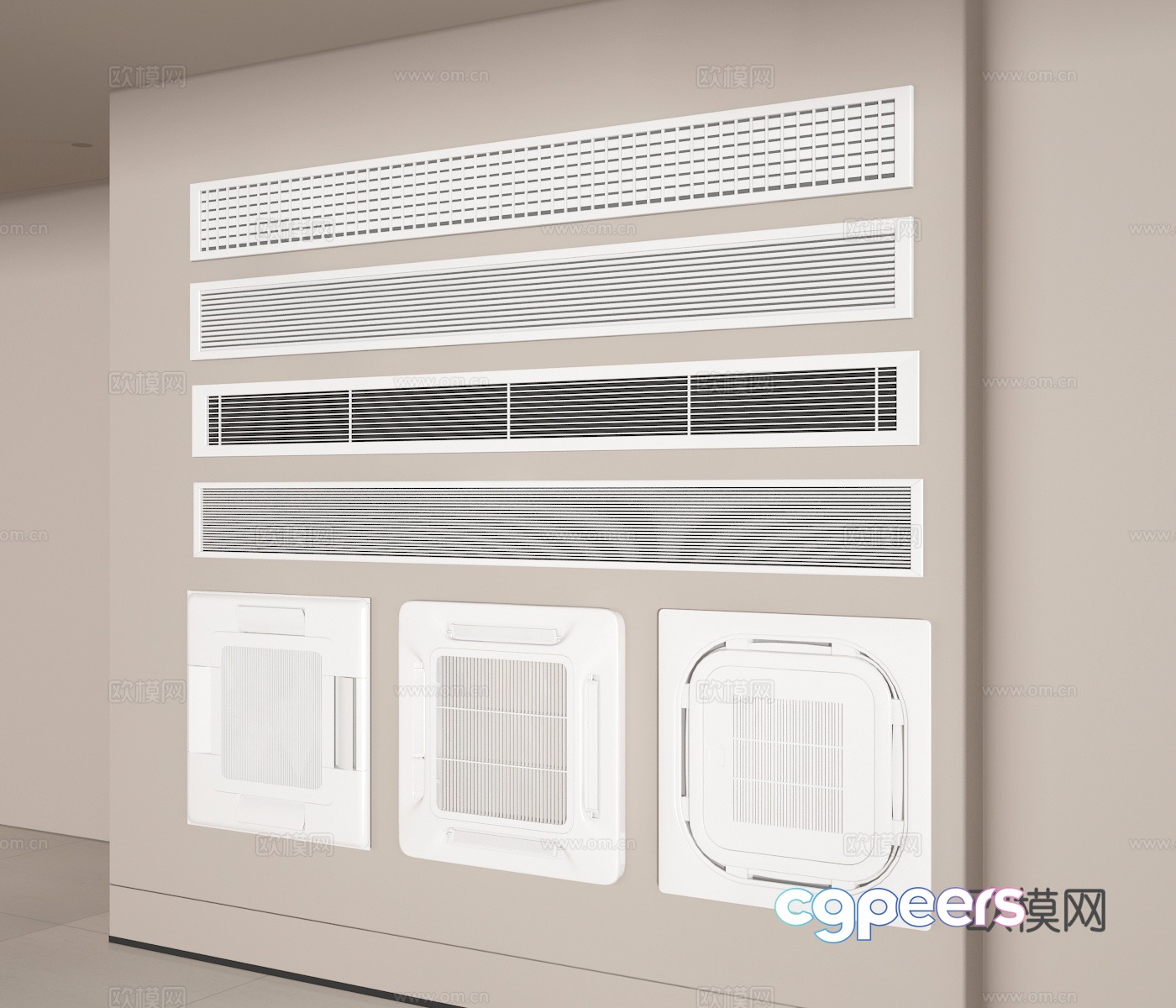Air conditioning air outlet 3D model Air conditioning air outlet 3D model