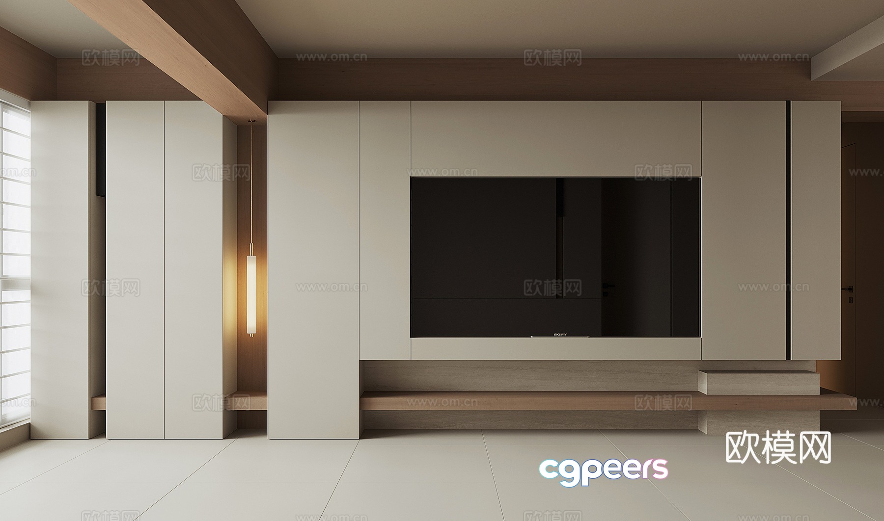 Modern TV background wall 3d model Modern TV background wall 3d model