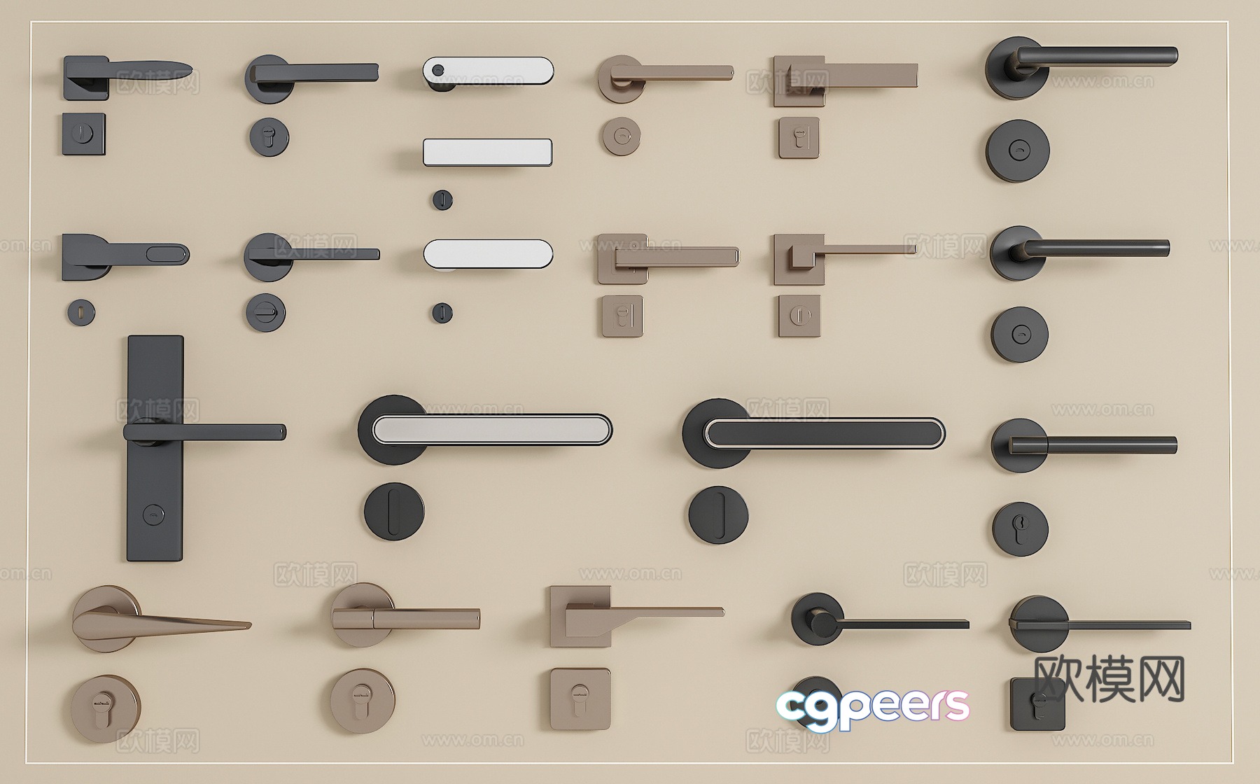Hardware door lock Hardware handle Door handle 3D model Hardware door lock Hardware handle Door handle 3D model