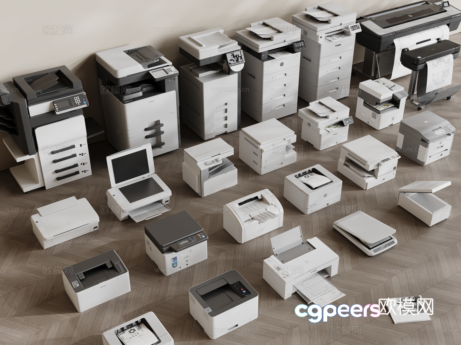 Modern printer printing press engraving machine scanner office supplies 3d model Modern printer printing press engraving machine scanner office supplies 3d model