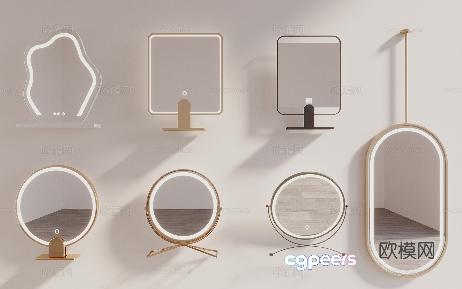 Modern mirror Full body mirror Art mirror Makeup mirror Decorative mirror Floor-standing mirror Internet celebrity mirror 3D model