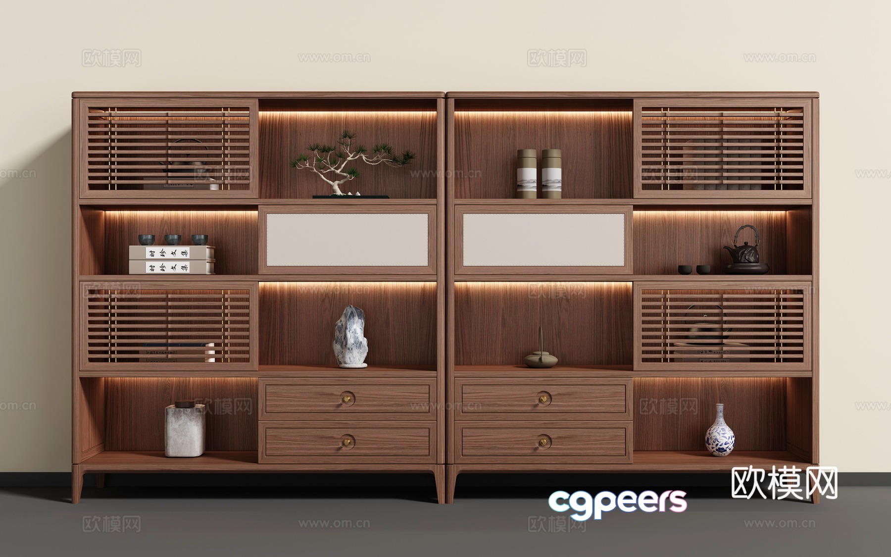 New Chinese style decorative cabinet 3D model New Chinese style decorative cabinet 3D model