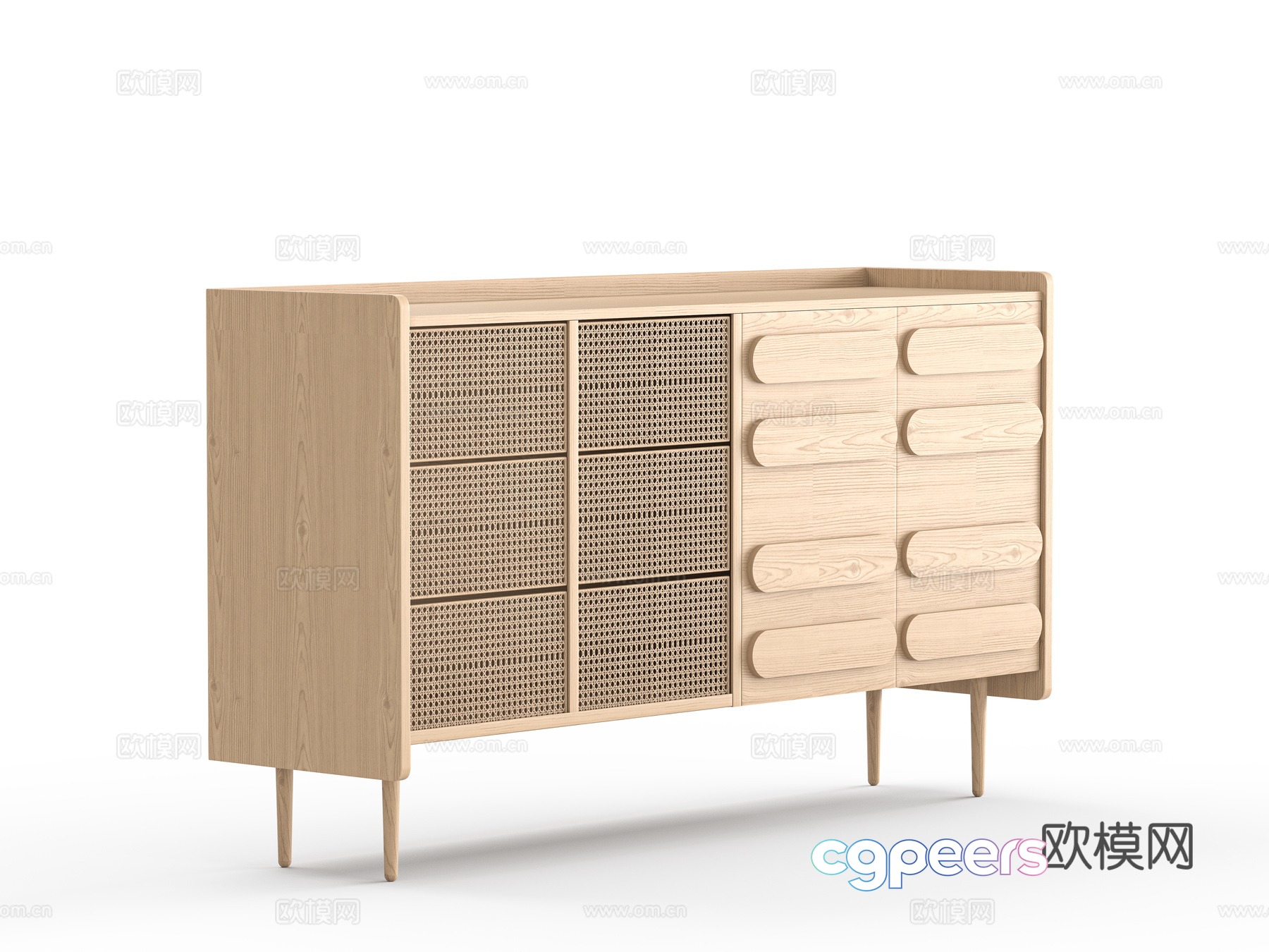 Japanese style entrance cabinet 3D model Japanese style entrance cabinet 3D model