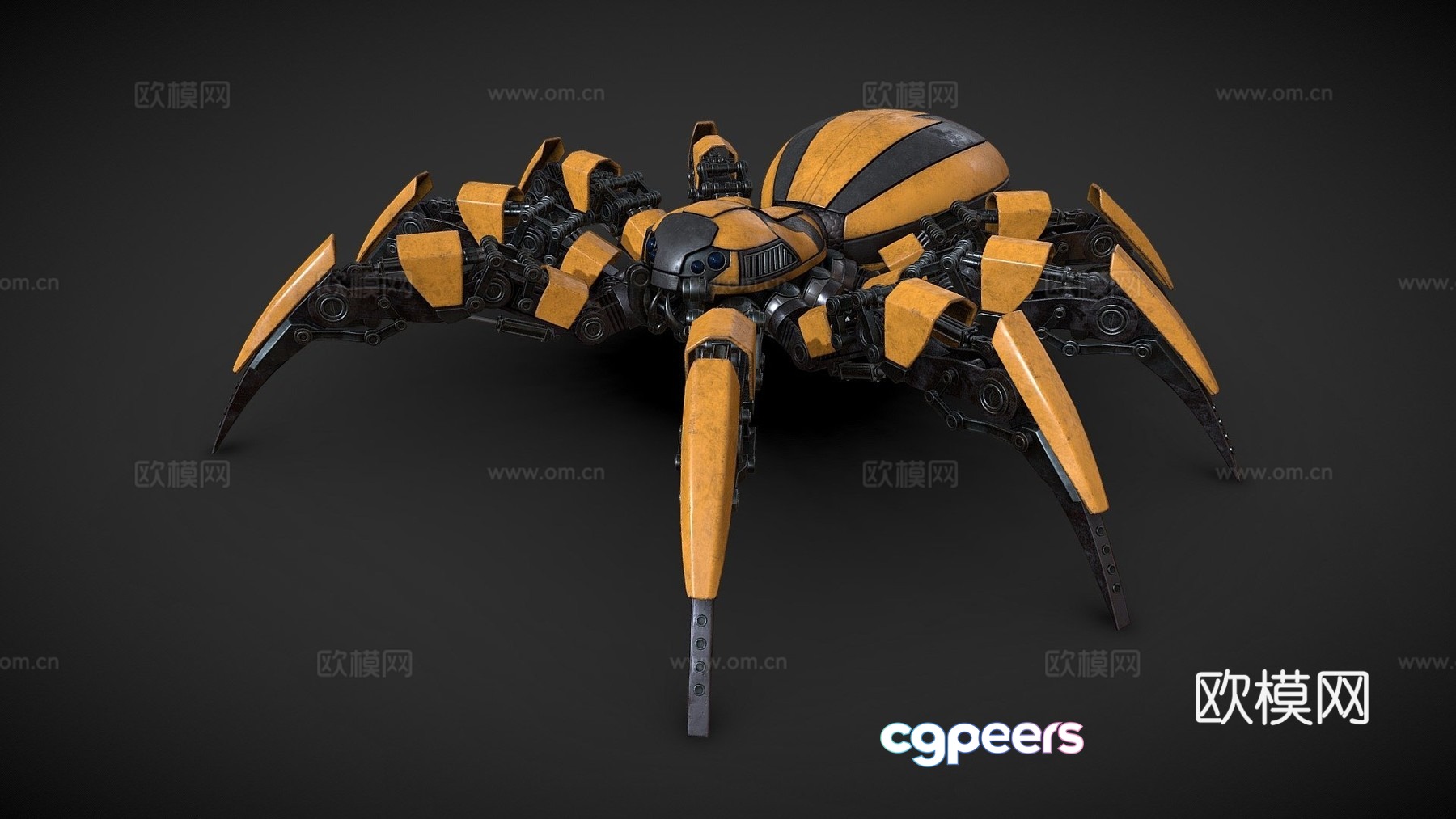 Spider robot low polygon 3d model Spider robot low polygon 3d model