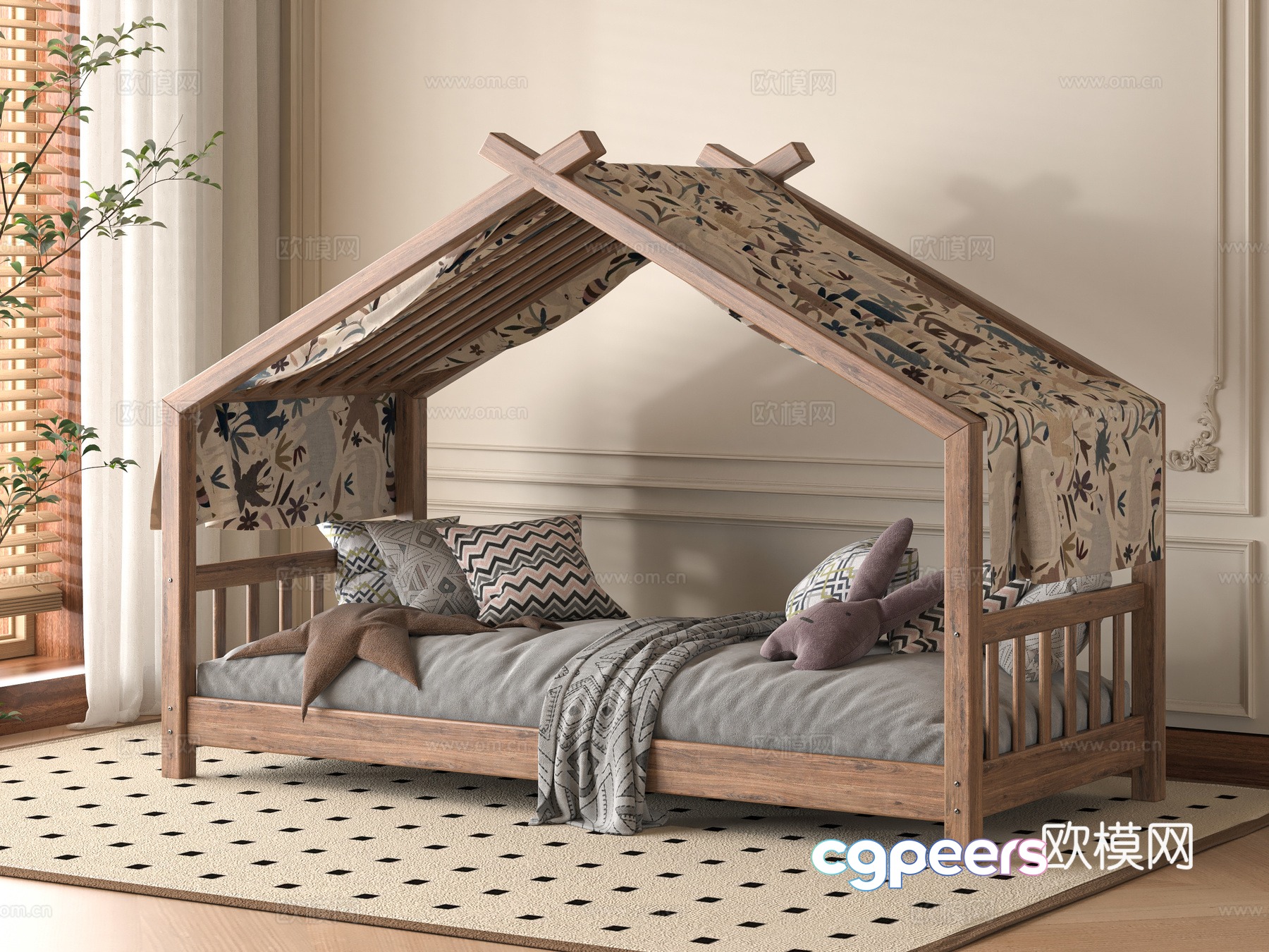Modern children’s bed 3d model Modern children’s bed 3d model
