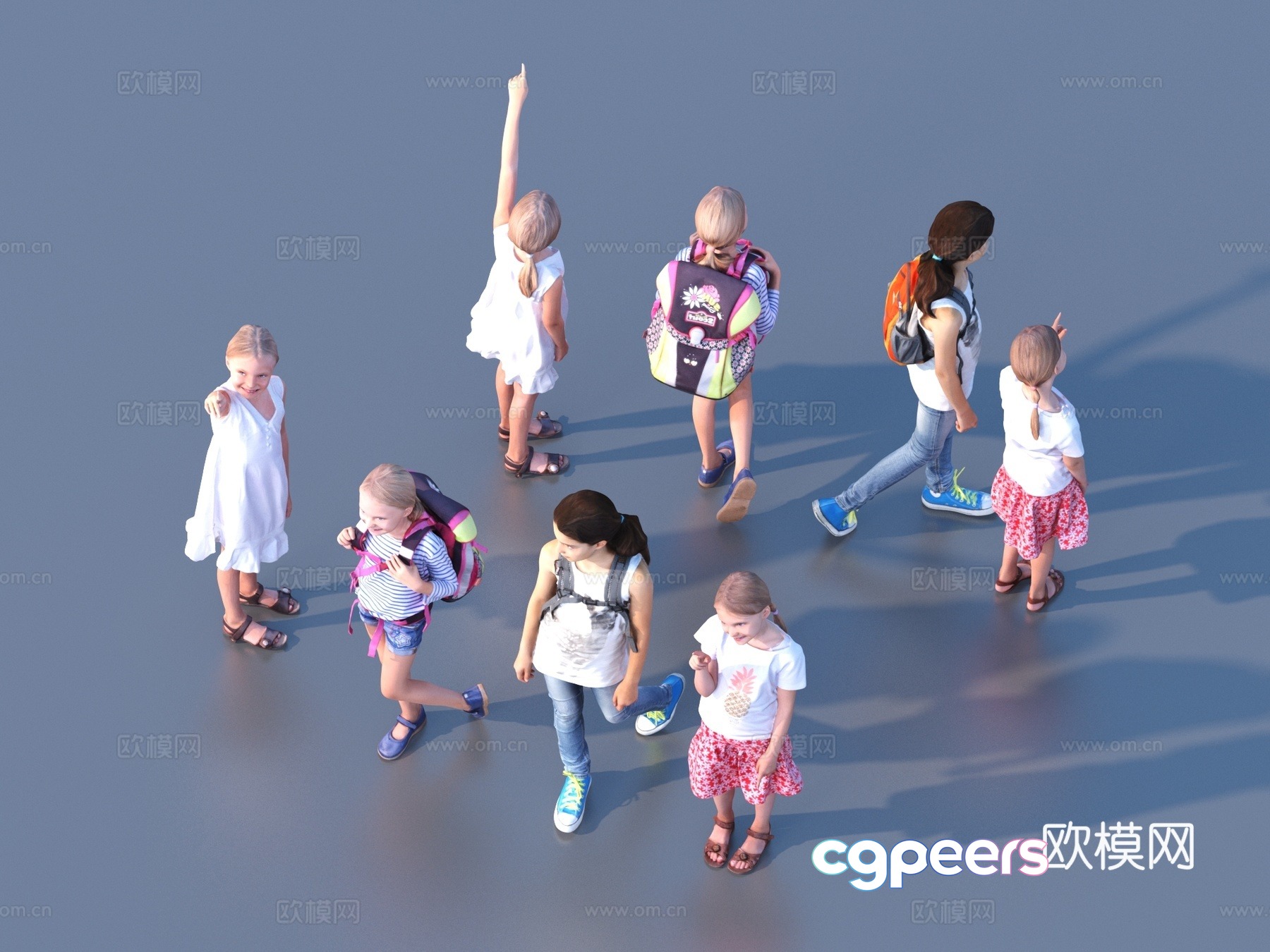 children kid multiplayer character 3d model children kid multiplayer character 3d model