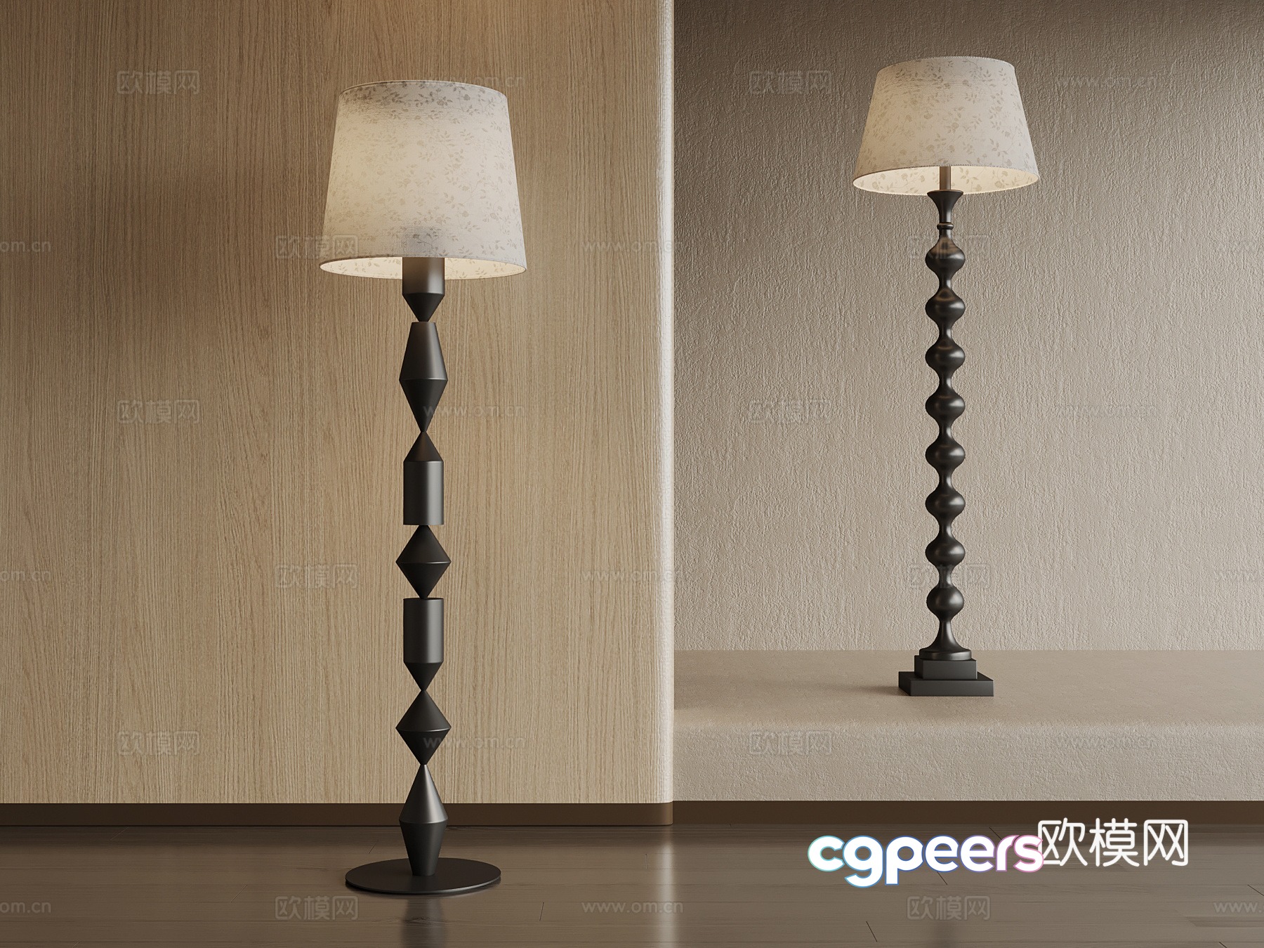 French floor lamp 3d model French floor lamp 3d model