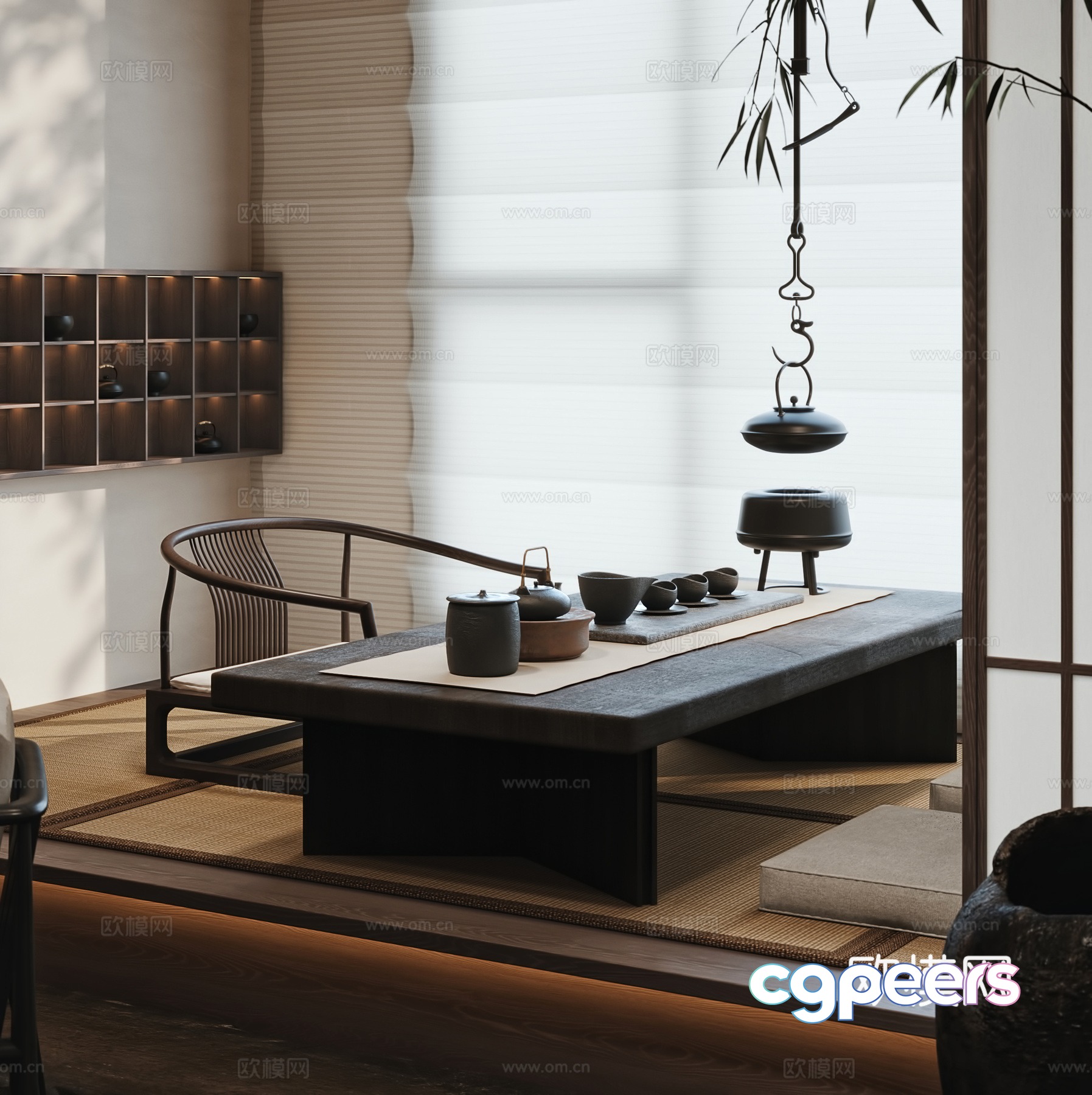New Chinese B&B Hotel Tea Room 3D Model New Chinese B&B Hotel Tea Room 3D Model
