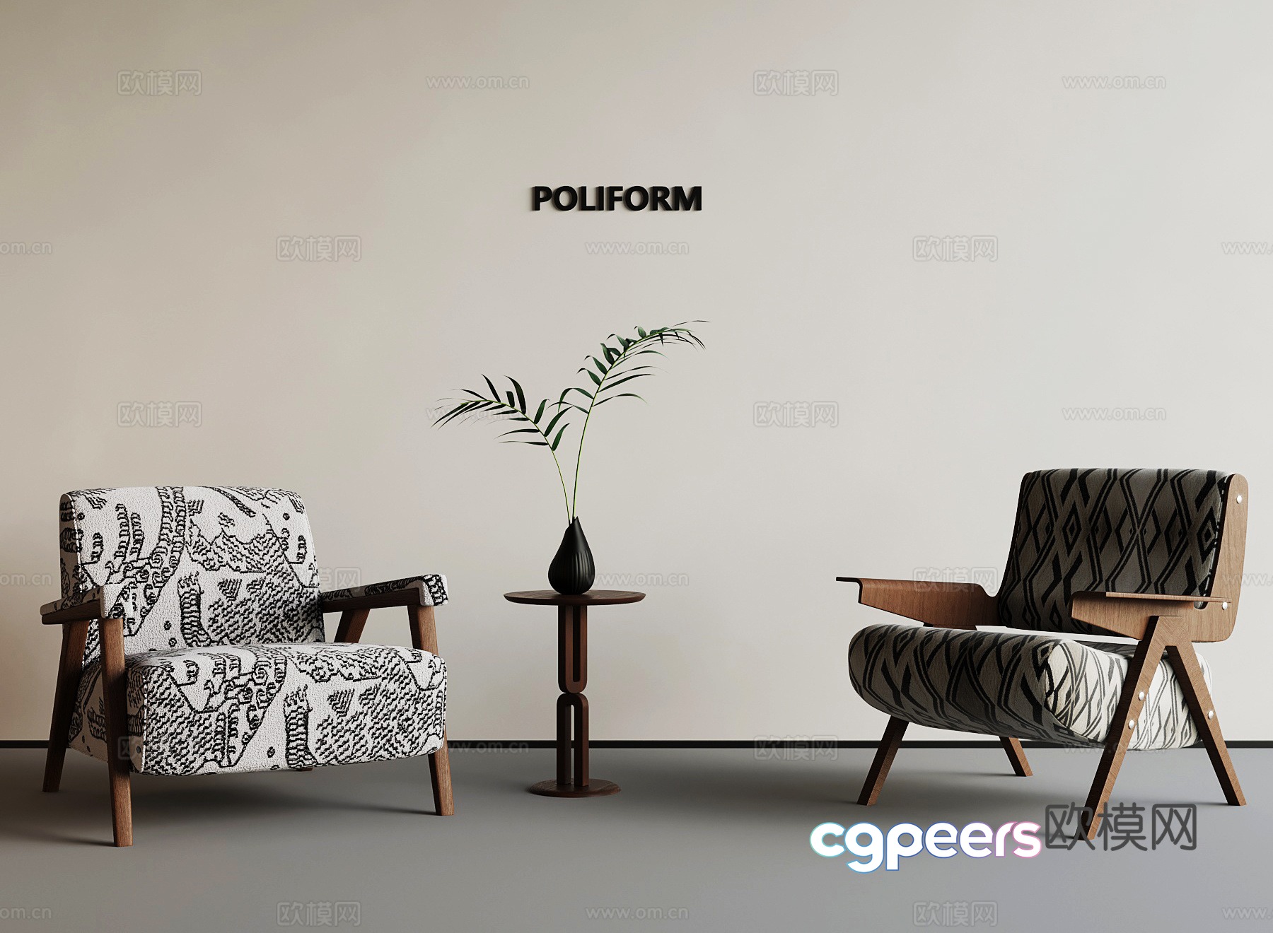Middle-aged leisure chair 3D model Middle-aged leisure chair 3D model