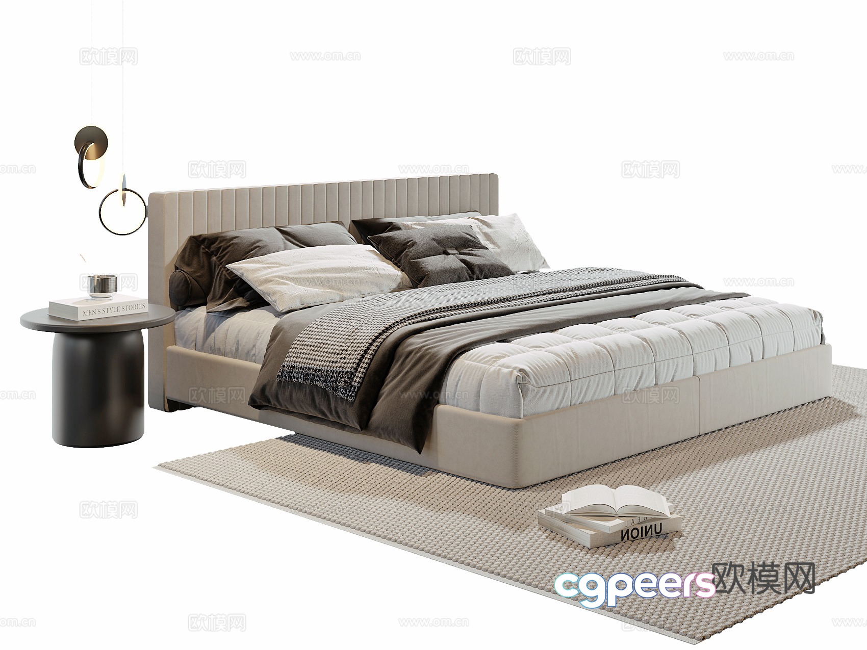 Modern double bed 3d model Modern double bed 3d model