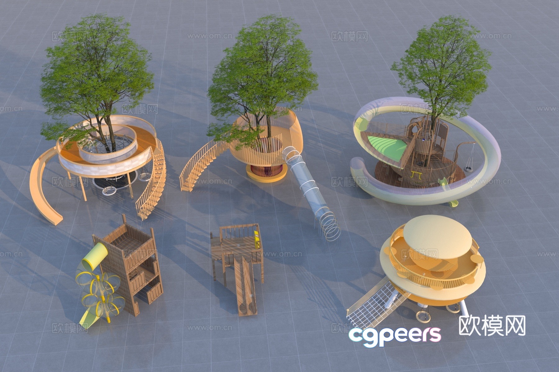 Modern children's equipment combination 3d model Modern children's equipment combination 3d model
