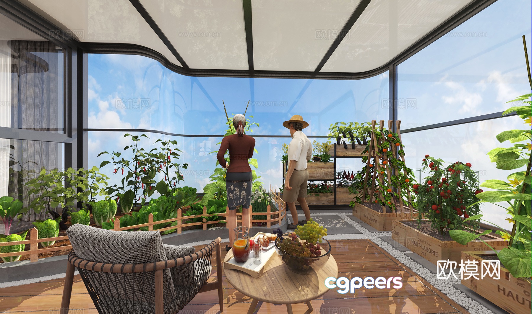 Modern balcony vegetable garden 3d model Modern balcony vegetable garden 3d model