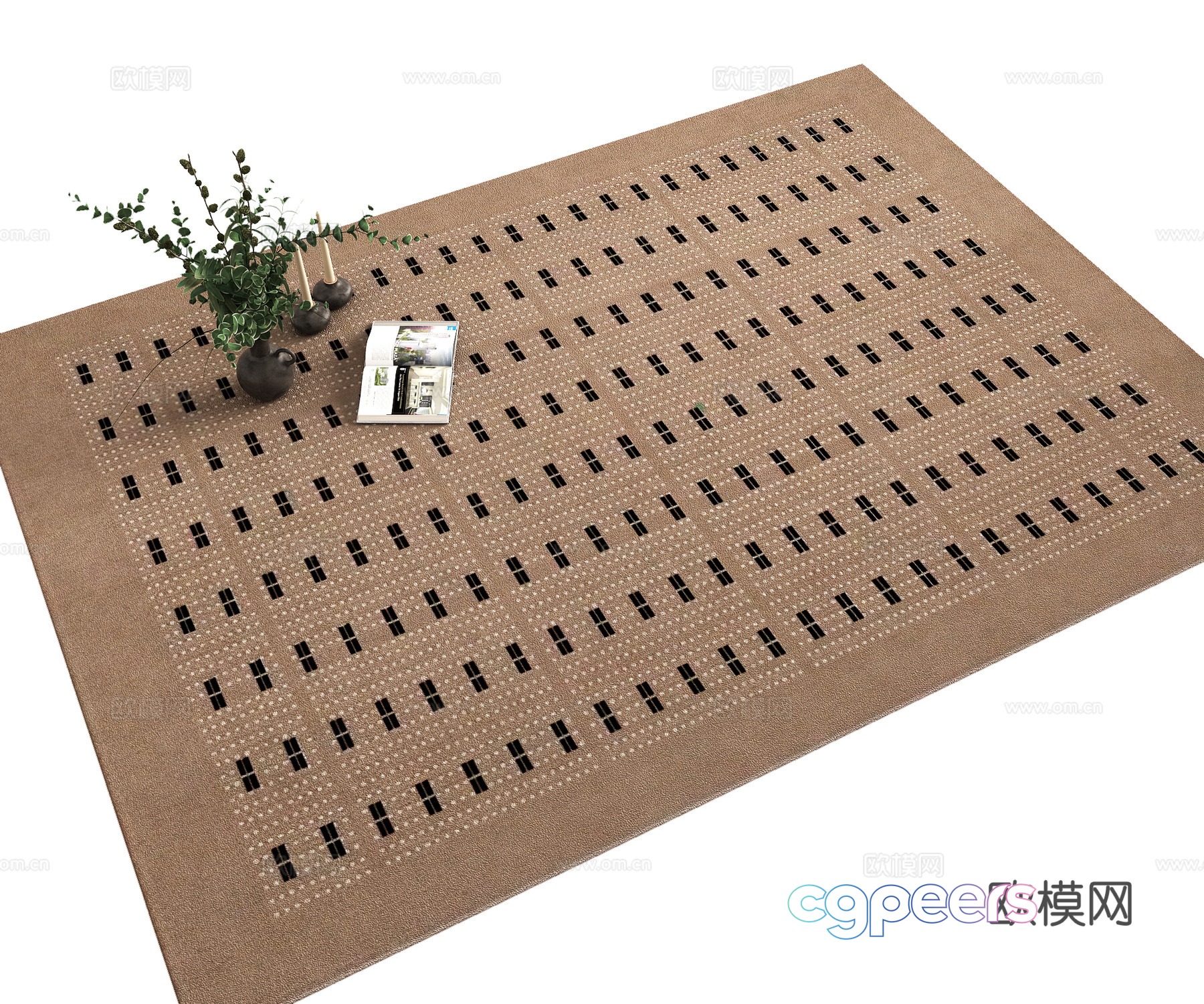 Medium vintage retro maillard color system living room bedroom carpet 3d model Medium vintage retro maillard color system living room bedroom carpet 3d model