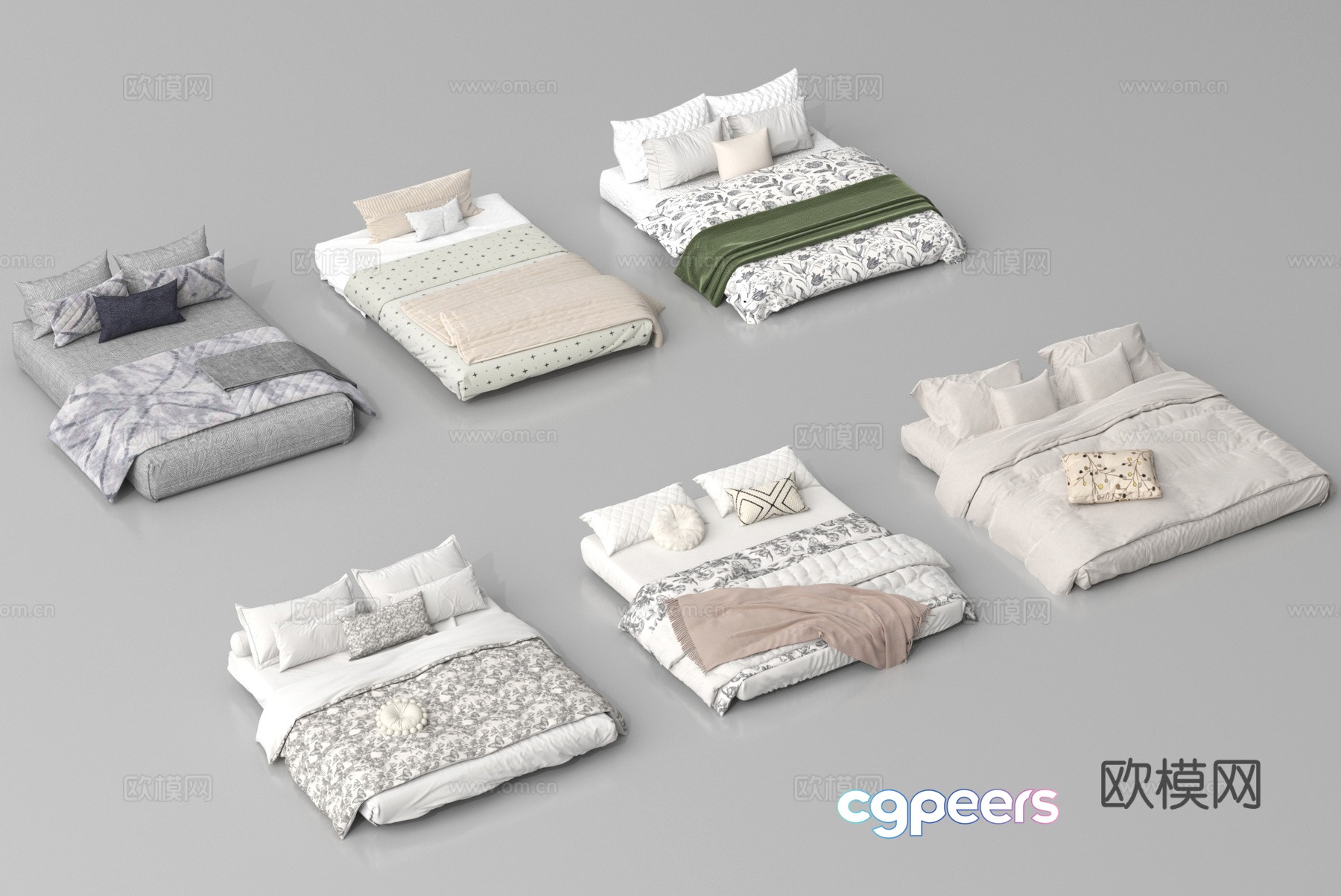 Double bed bedding tatami bed 3d model Double bed bedding tatami bed 3d model