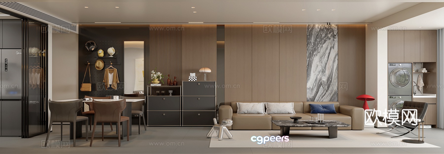 Italian light luxury living restaurant 3D model Italian light luxury living restaurant 3D model