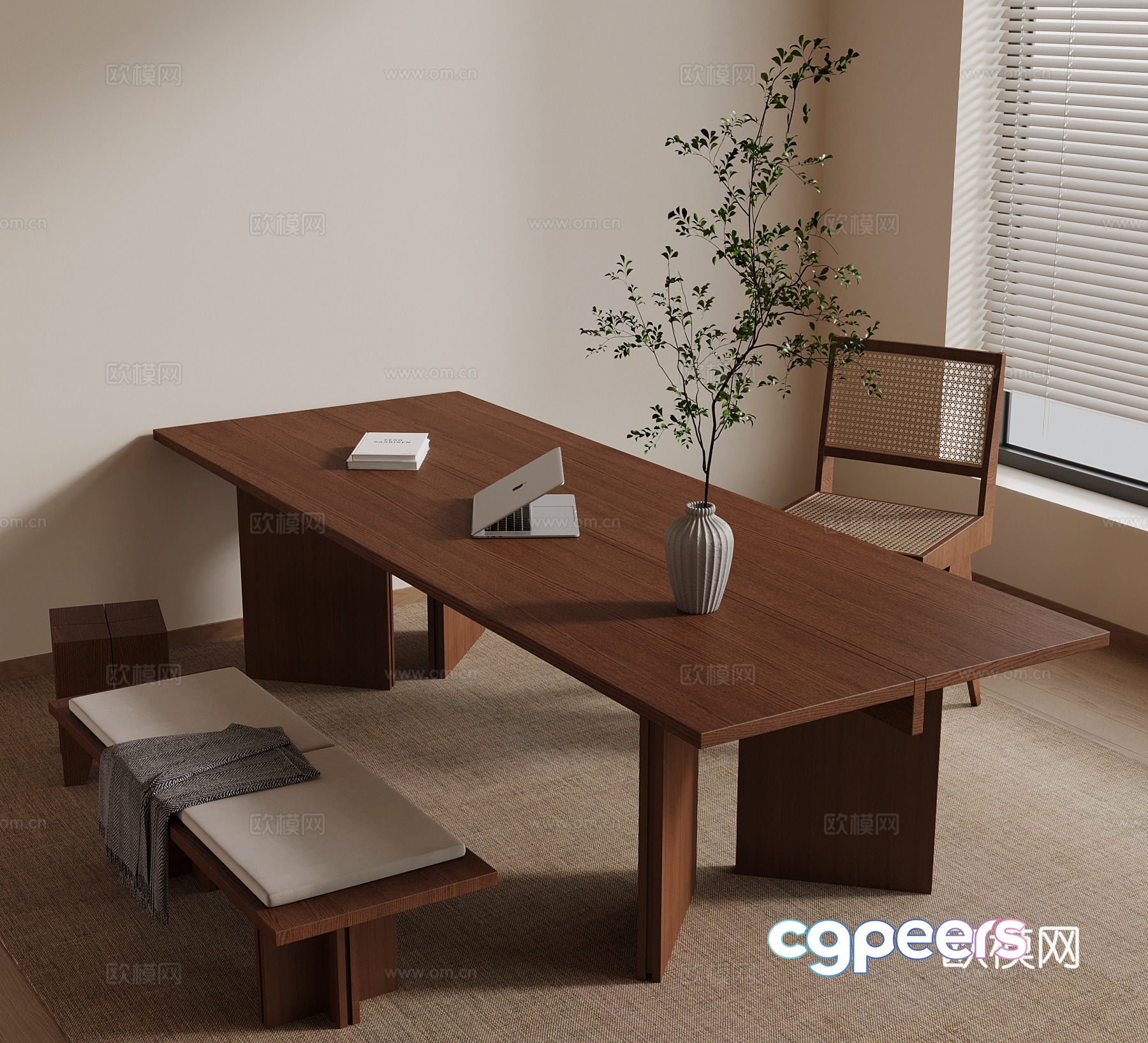 Middle-aged desk and chair stools school supplies 3D model Middle-aged desk and chair stools school supplies 3D model