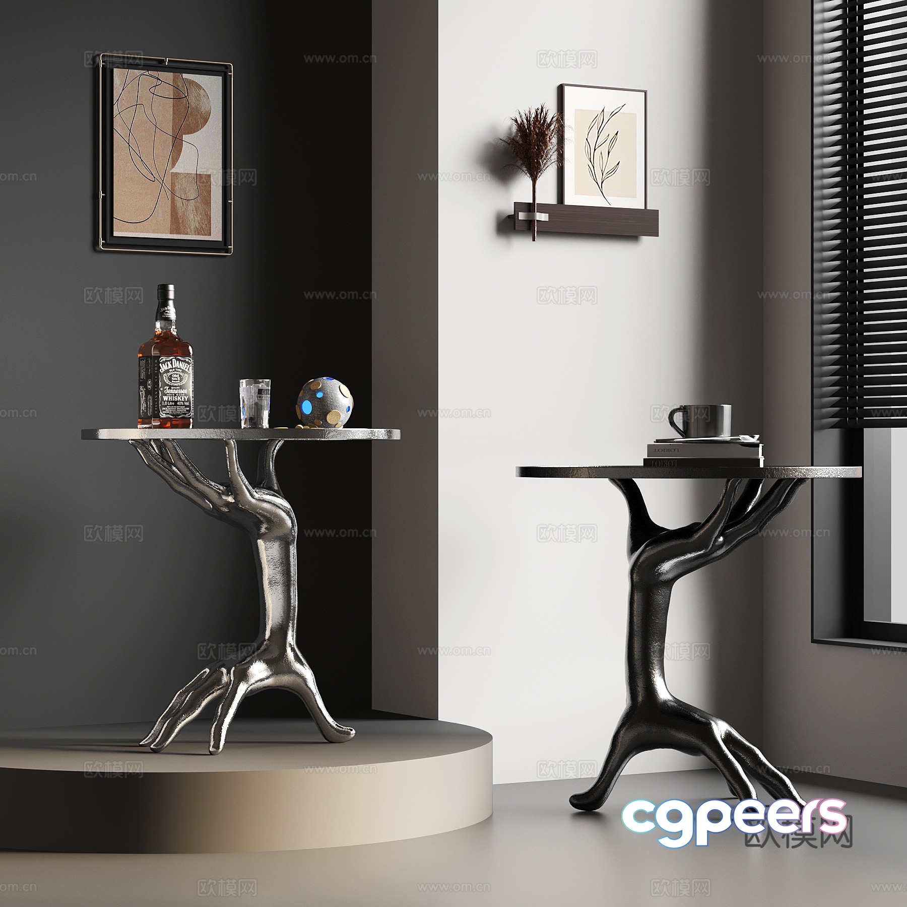 Modern coffee table creative side table 3D model Modern coffee table creative side table 3D model