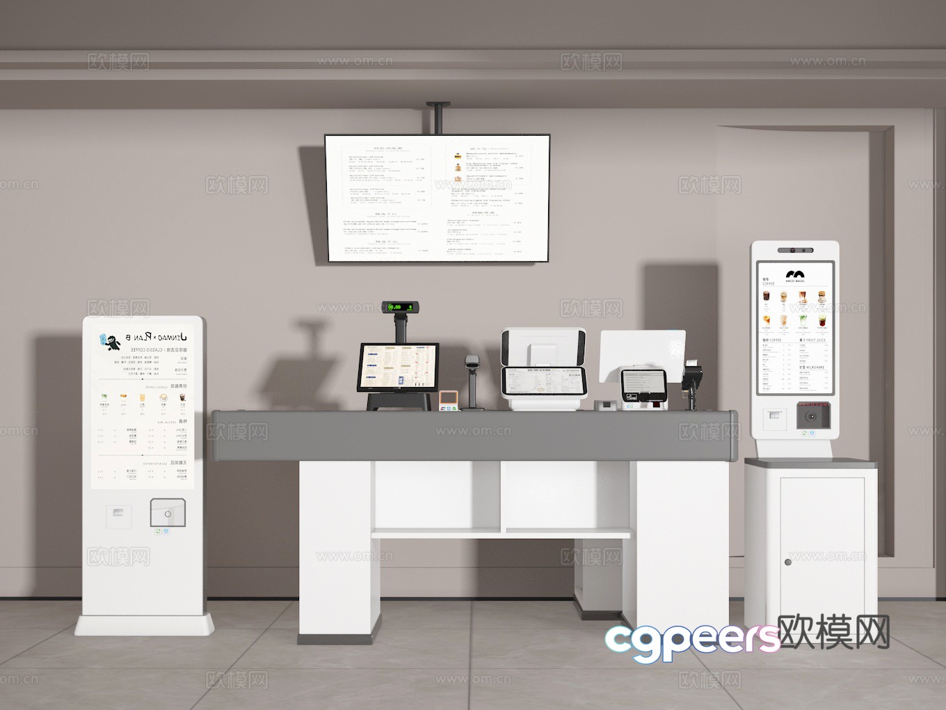 Checkout counter 3d model
