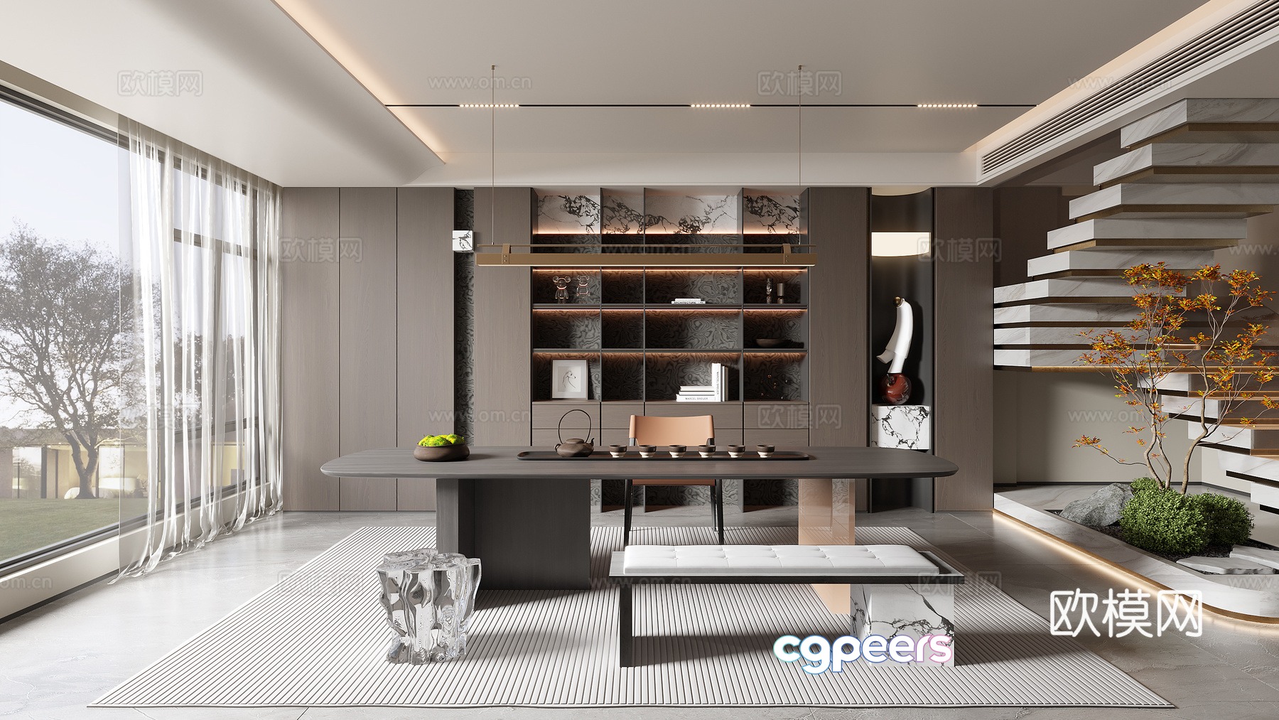 Modern tea room 3d model Modern tea room 3d model