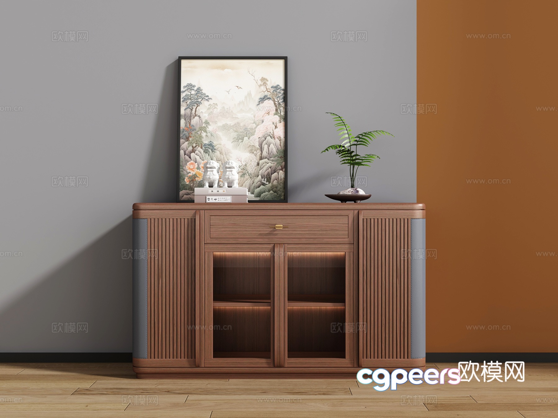 New Chinese sideboard 3D model New Chinese sideboard 3D model